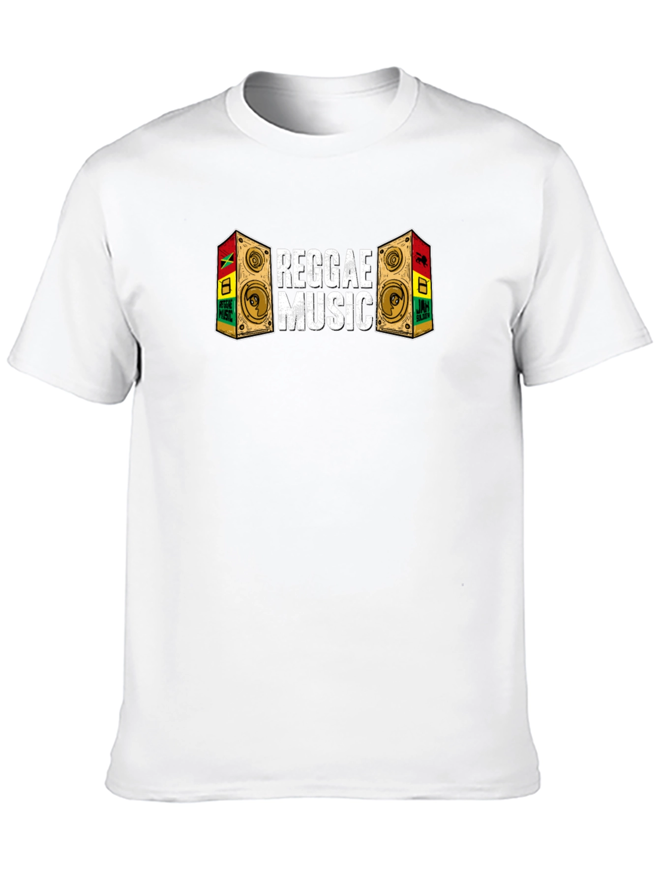 Reggae Music Speaker Graphic Black T-Shirt
