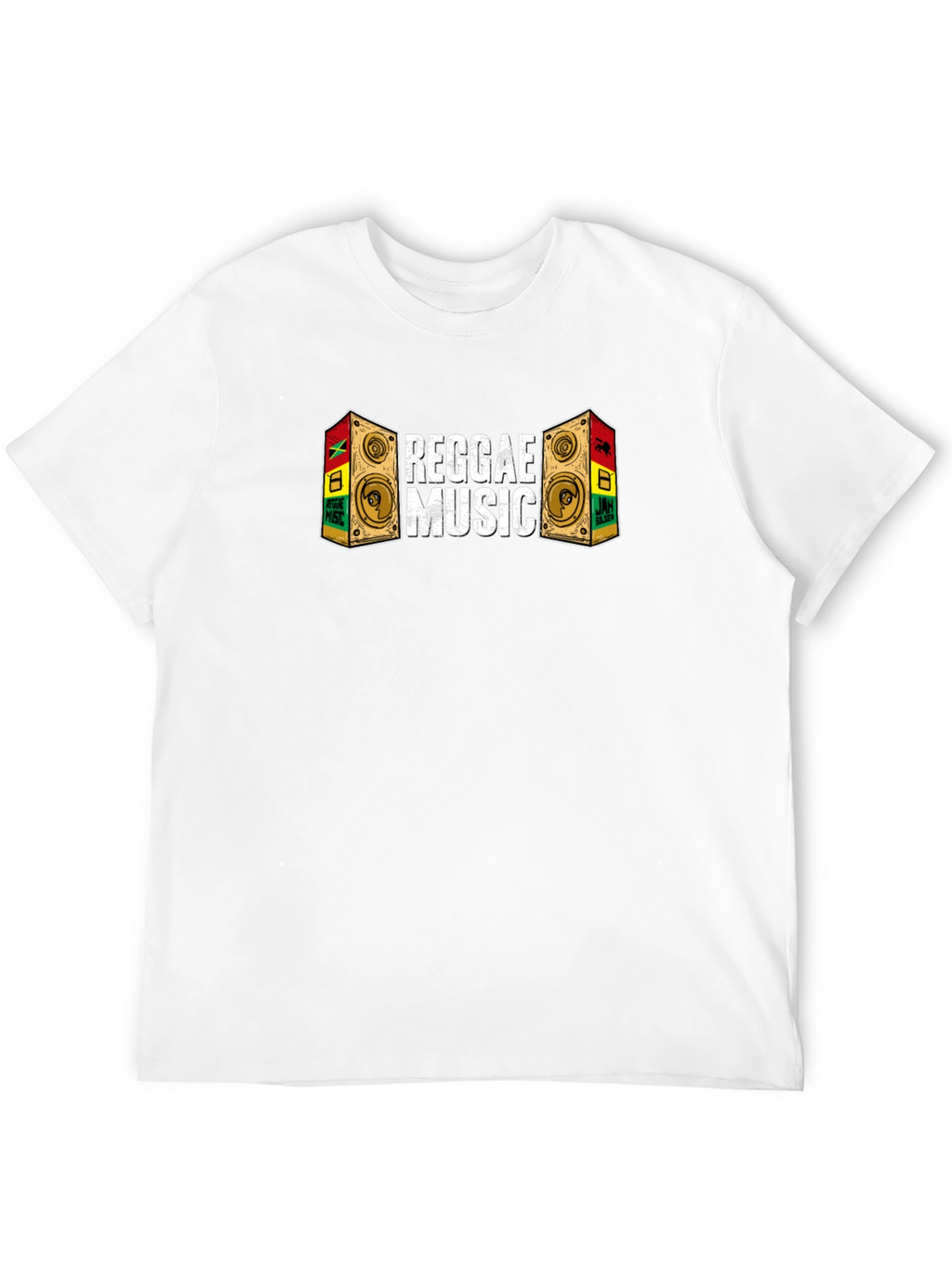Reggae Music Speaker Graphic Black T-Shirt