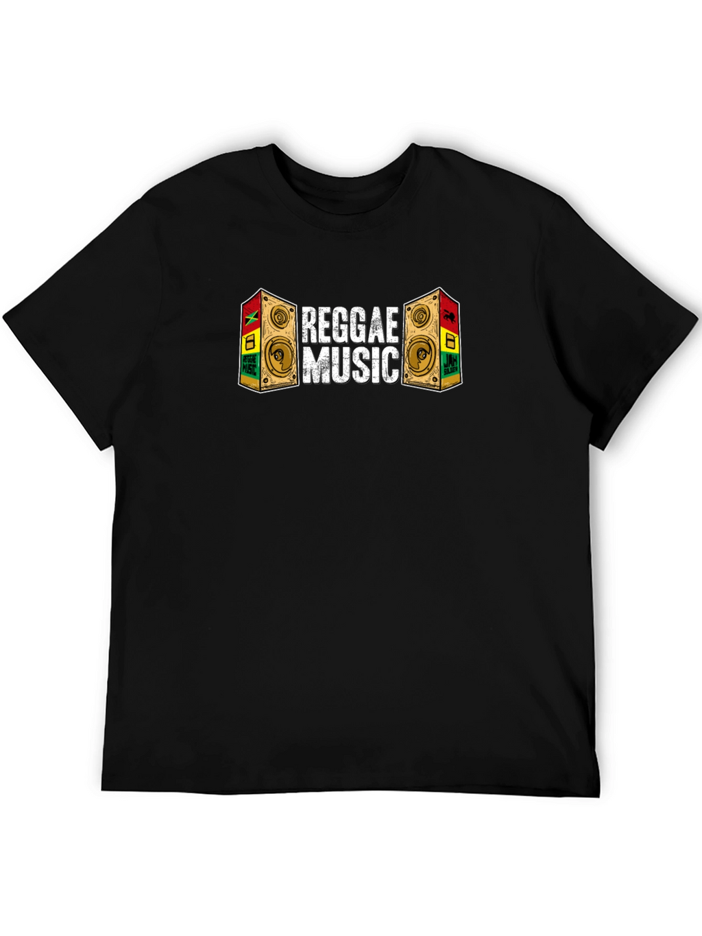 Reggae Music Speaker Graphic Black T-Shirt