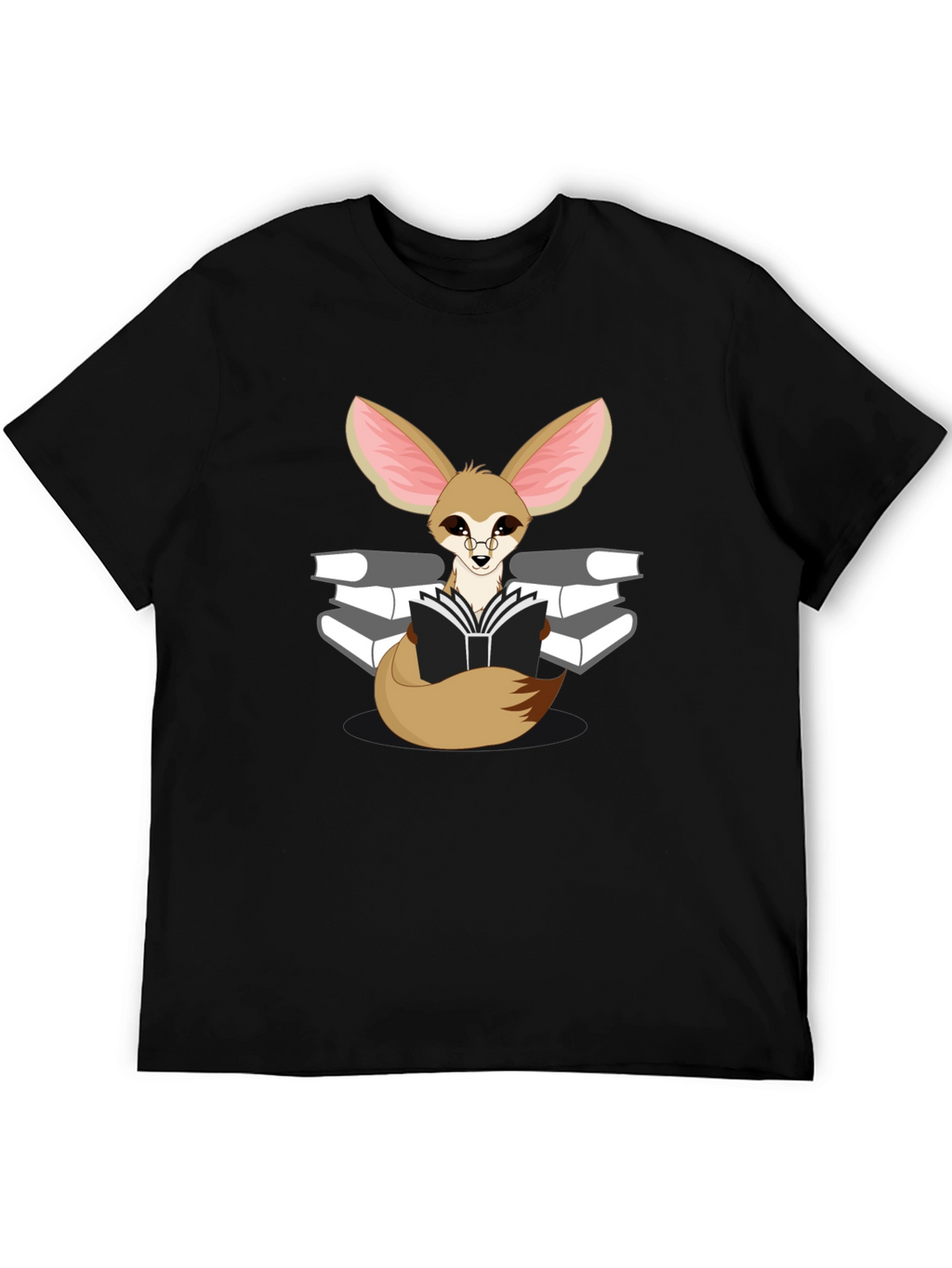 Reading Fox Graphic Tee - Black Unisex T-Shirt