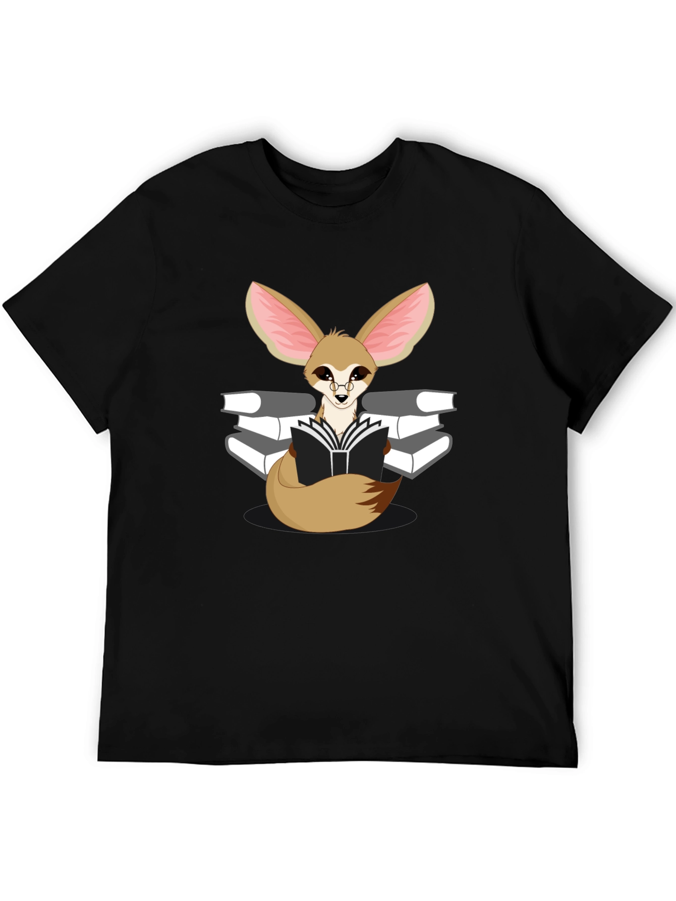 Reading Fox Graphic Tee - Black Unisex T-Shirt