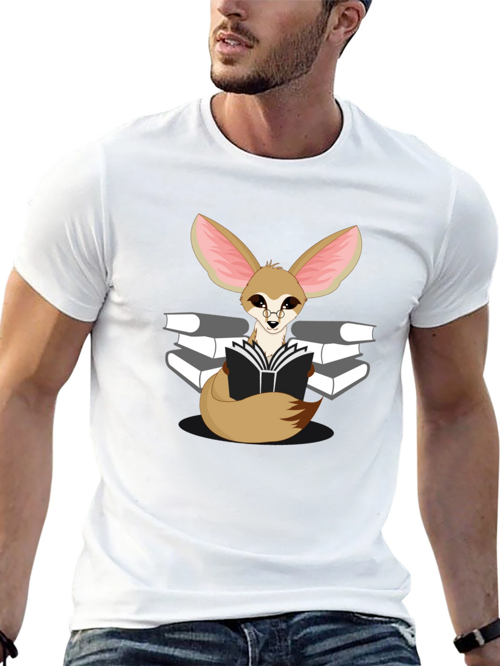 Reading Fox Graphic Tee - Black Unisex T-Shirt