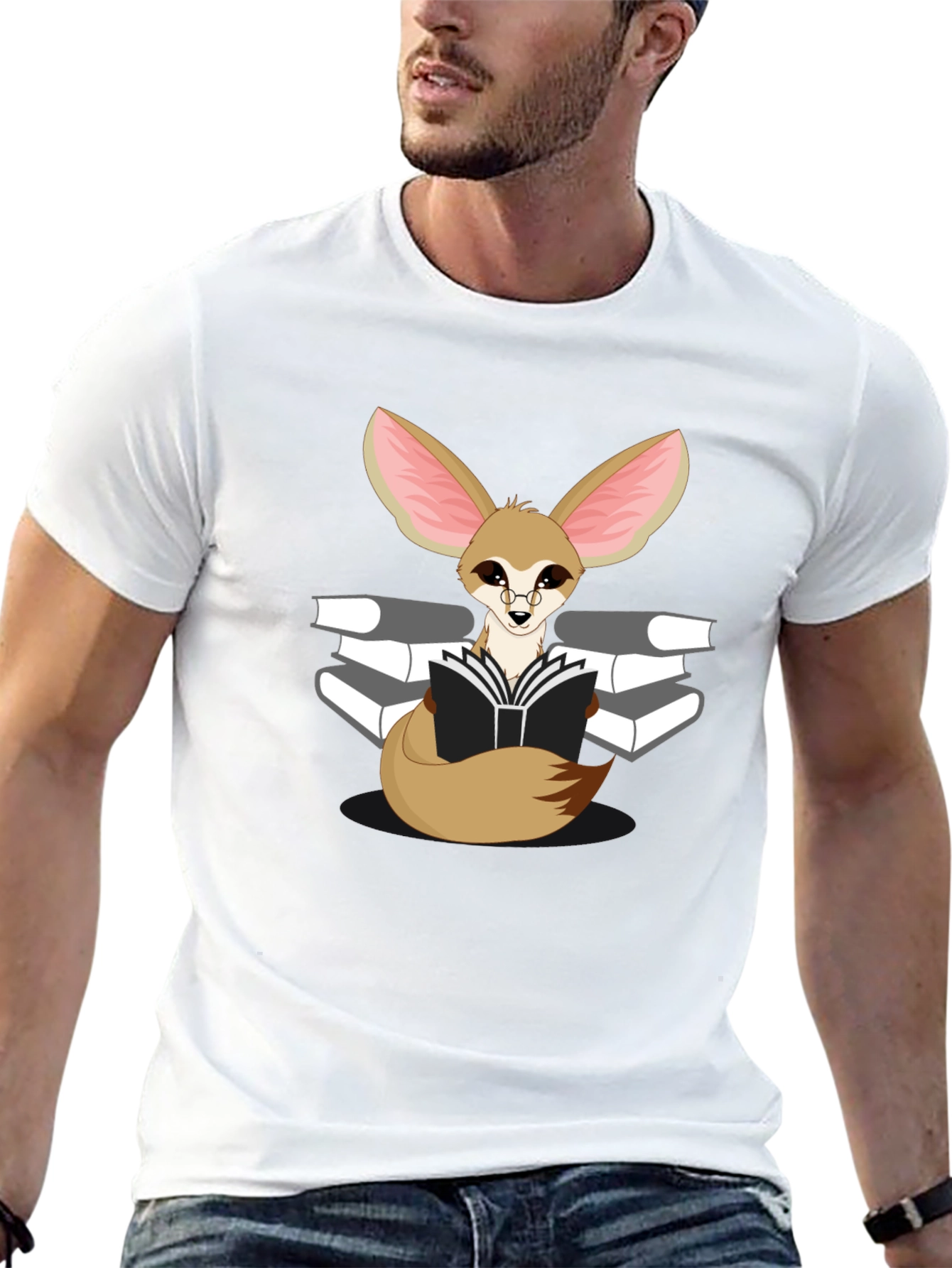 Reading Fox Graphic Tee - Black Unisex T-Shirt