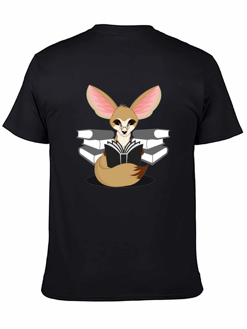 Reading Fox Graphic Tee - Black Unisex T-Shirt