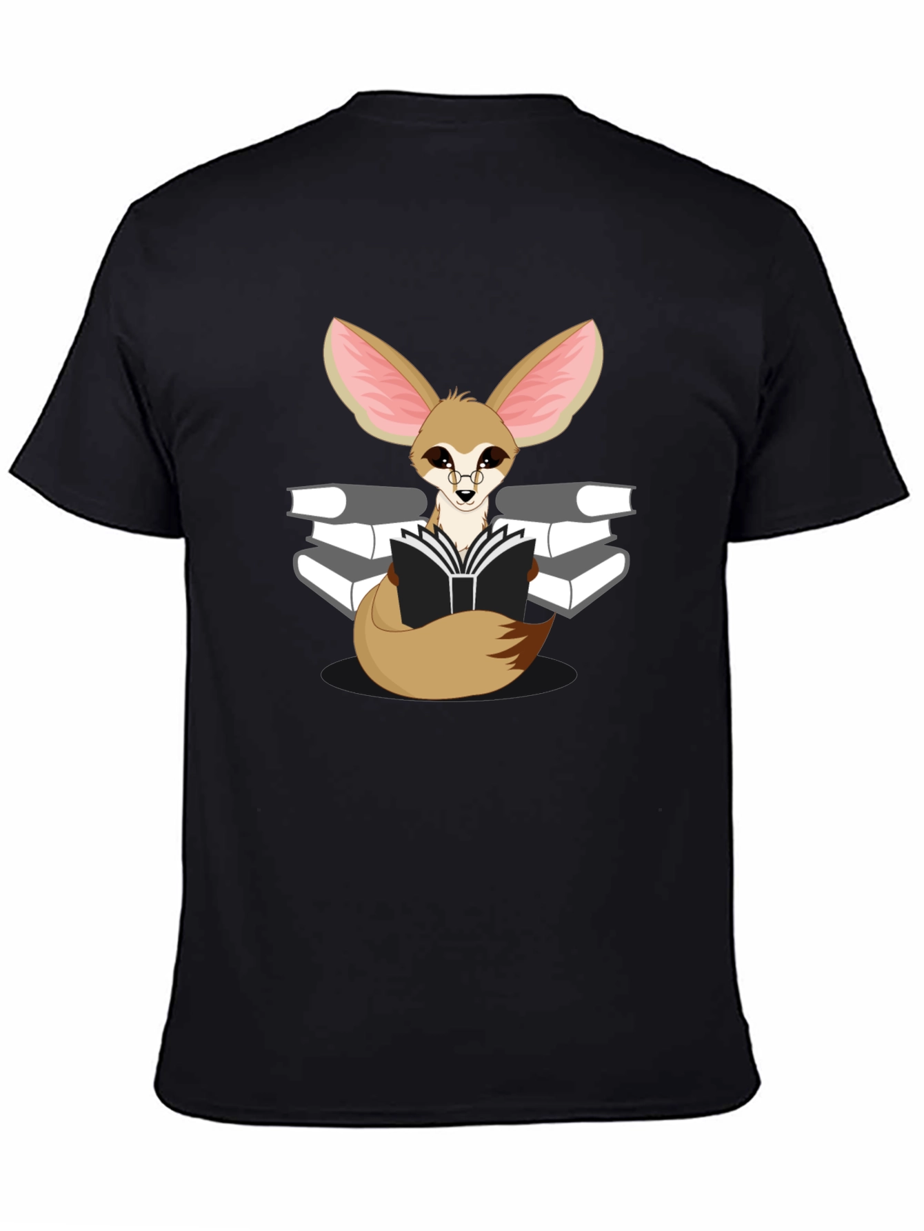 Reading Fox Graphic Tee - Black Unisex T-Shirt
