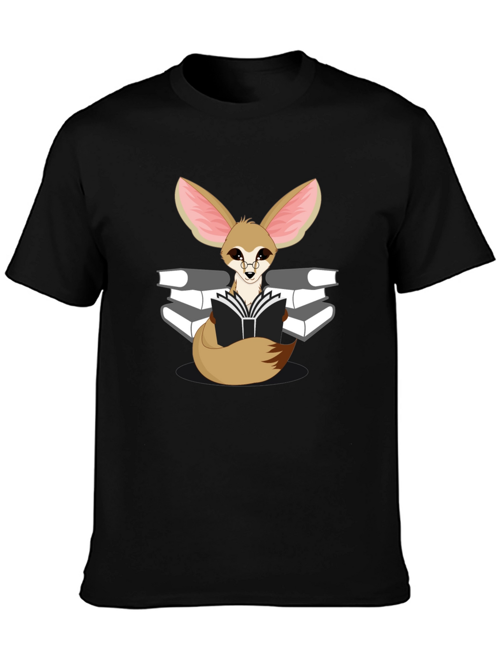 Reading Fox Graphic Tee - Black Unisex T-Shirt