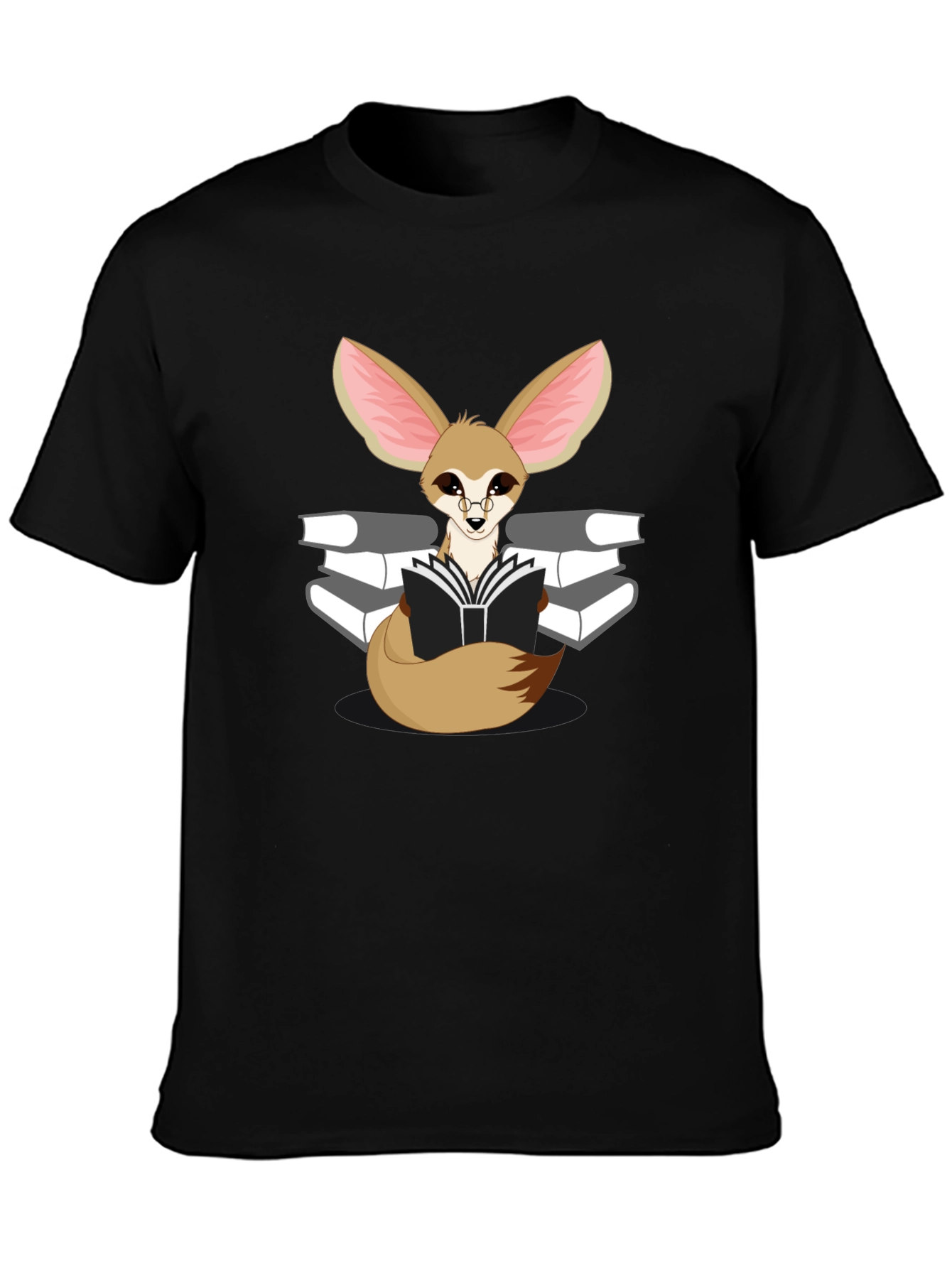 Reading Fox Graphic Tee - Black Unisex T-Shirt