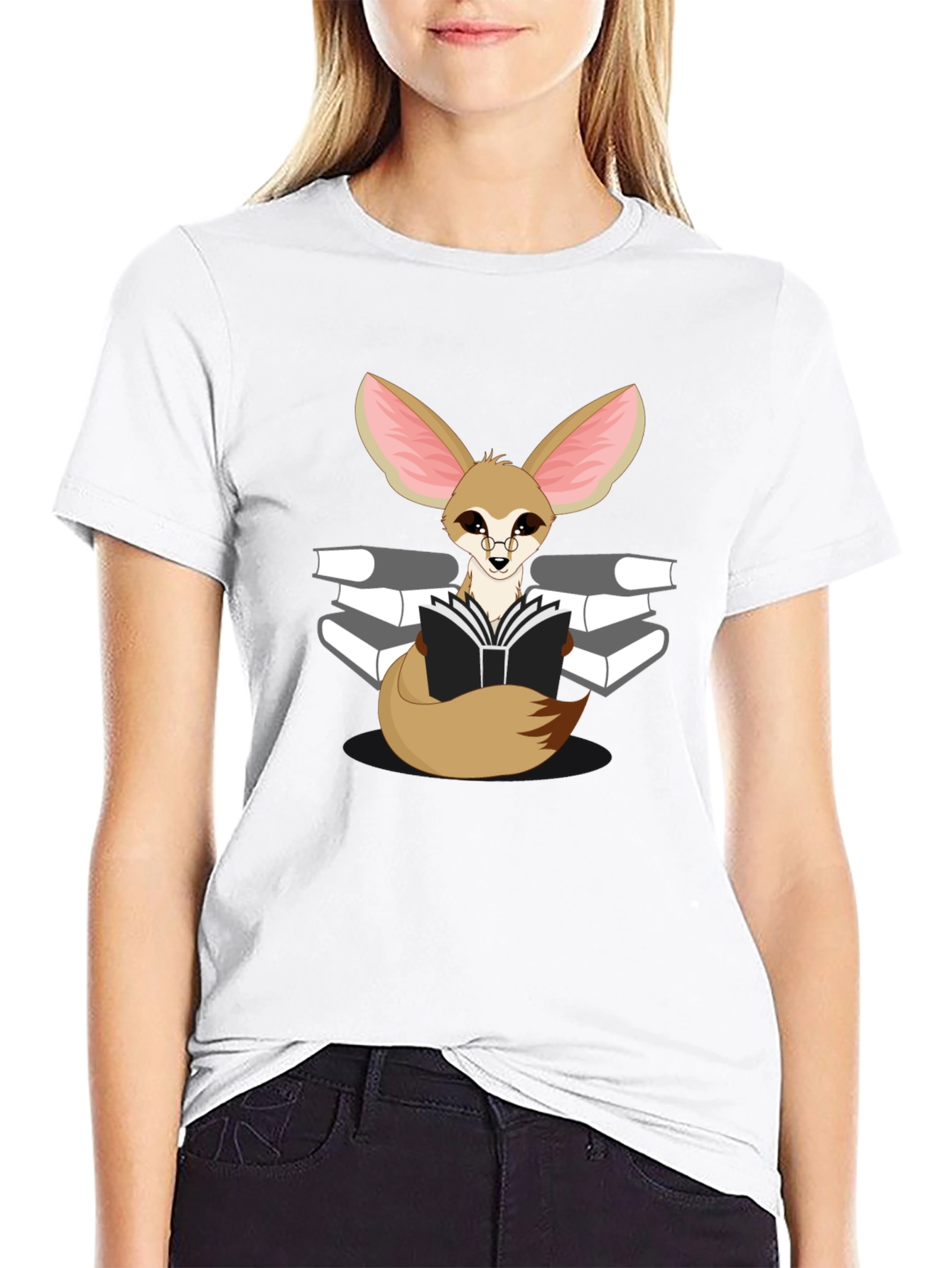 Reading Fox Graphic Tee - Black Unisex T-Shirt