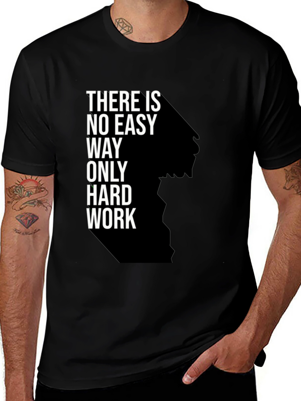 Motivational Hard Work Black T-Shirt