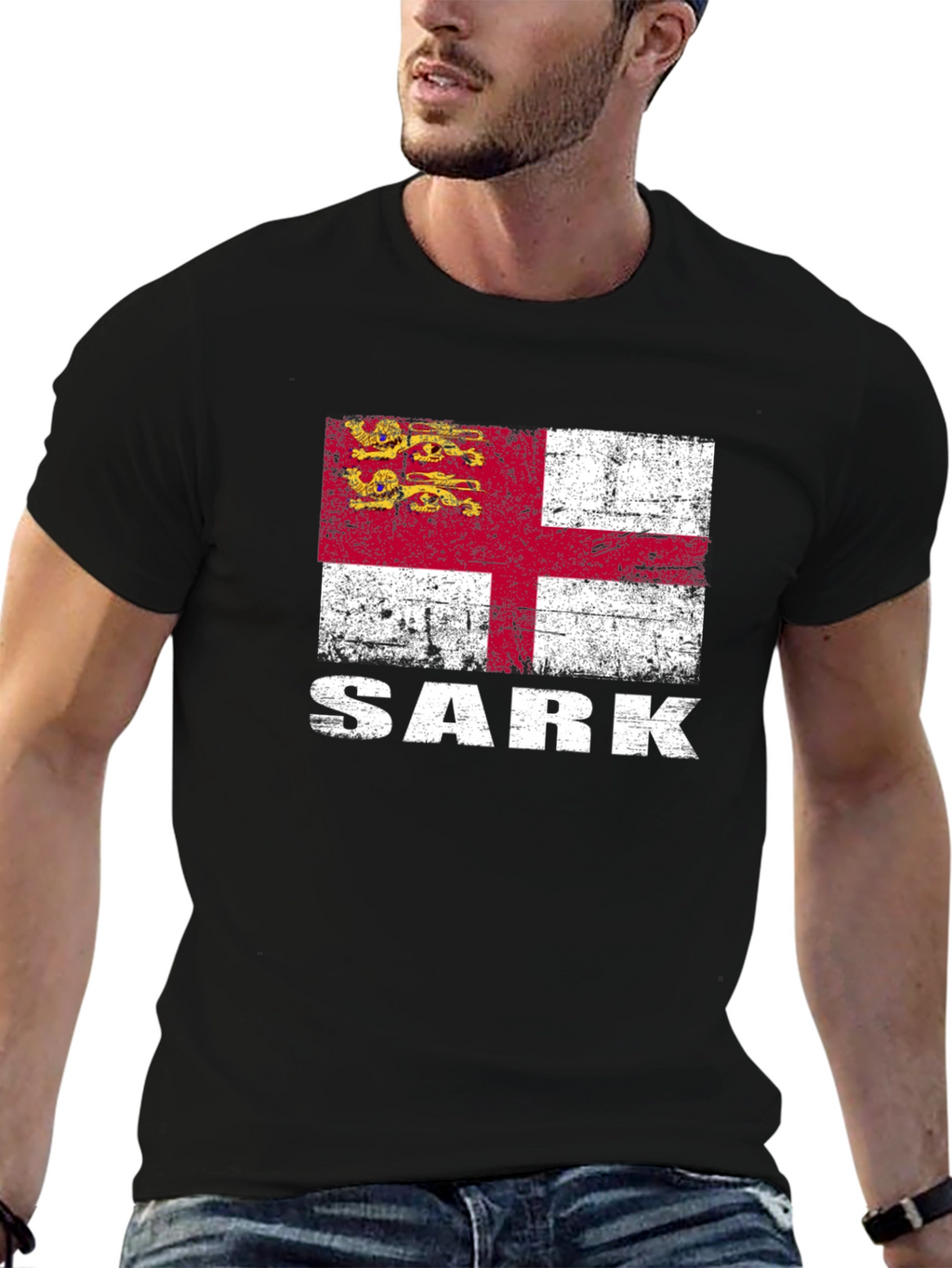 Sark Flag Graphic T-Shirt - Black