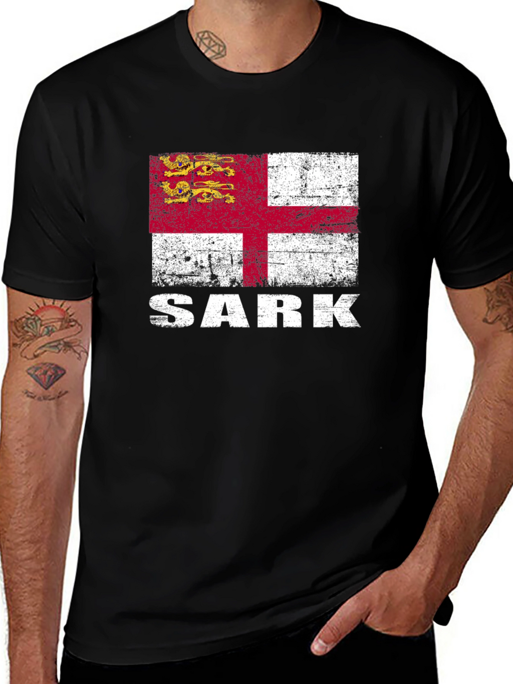 Sark Flag Graphic T-Shirt - Black
