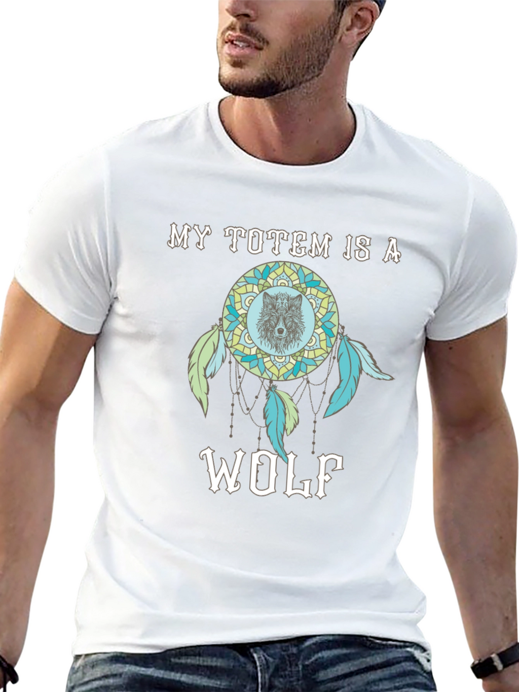 Wolf Totem Dreamcatcher Graphic T-Shirt
