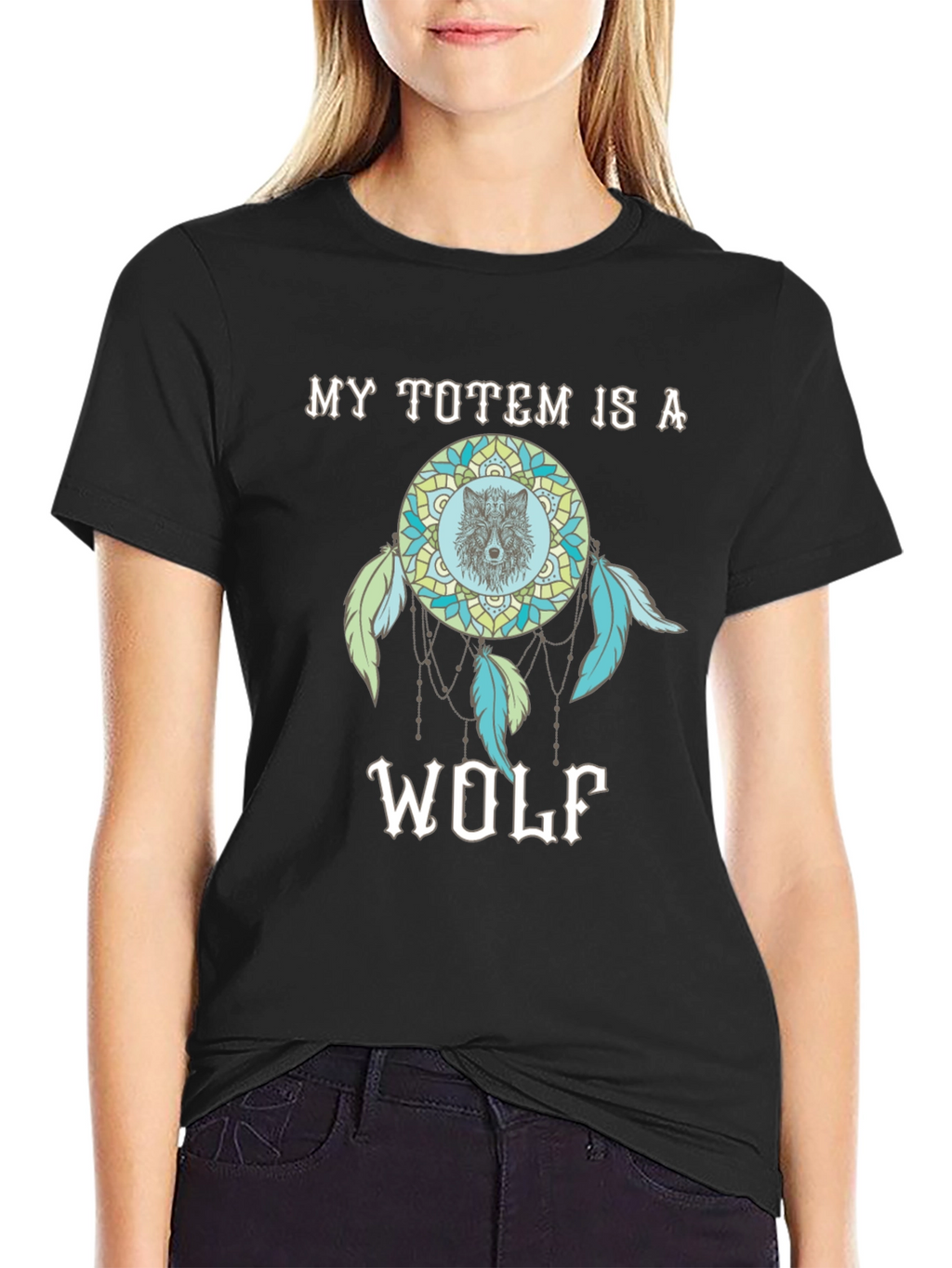 Wolf Totem Dreamcatcher Graphic T-Shirt