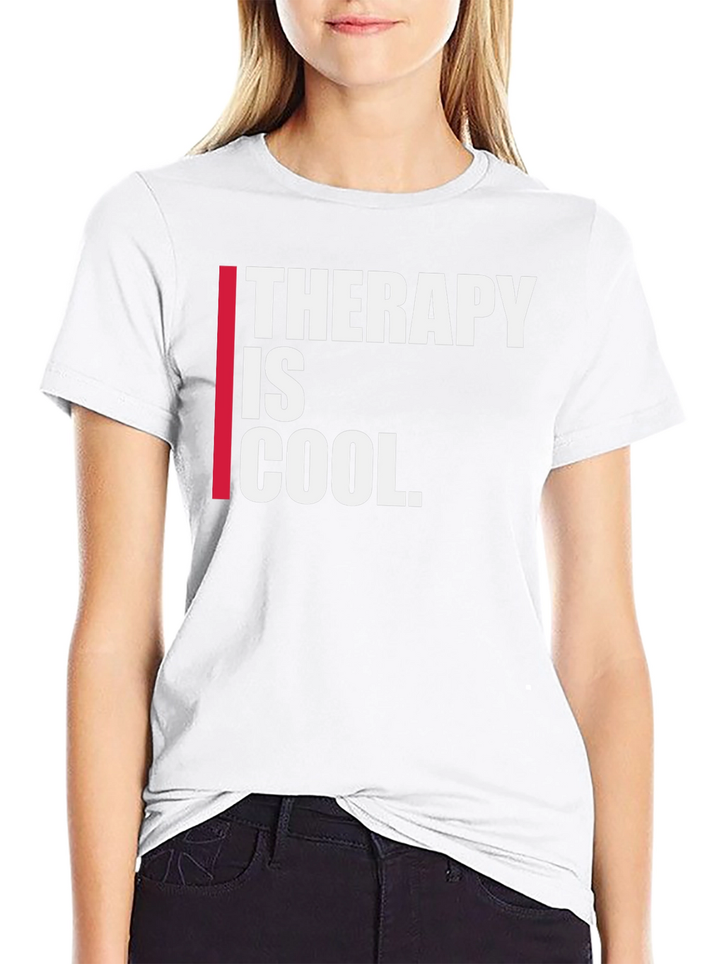 Therapy is Cool Graphic Tee - Trendy Black T-Shirt