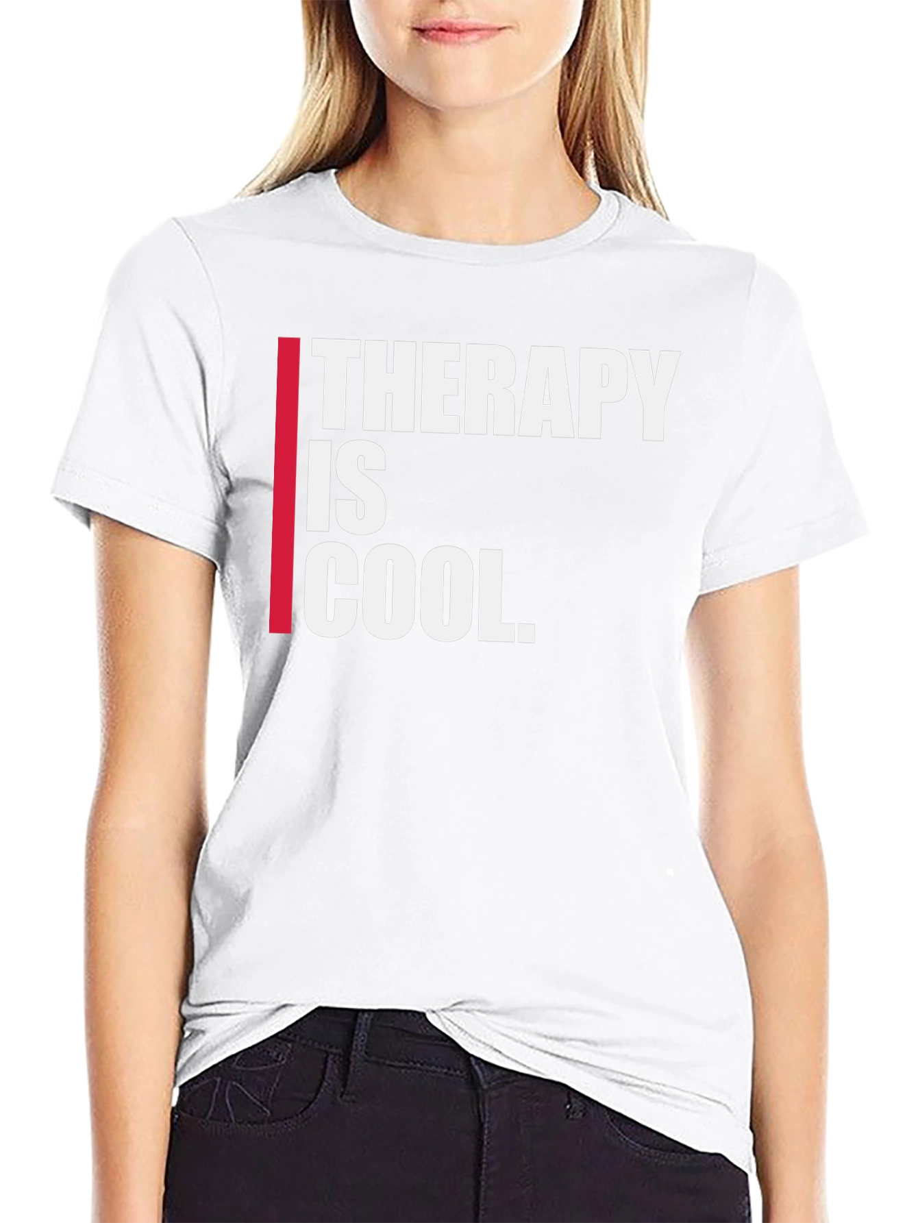 Therapy is Cool Graphic Tee - Trendy Black T-Shirt