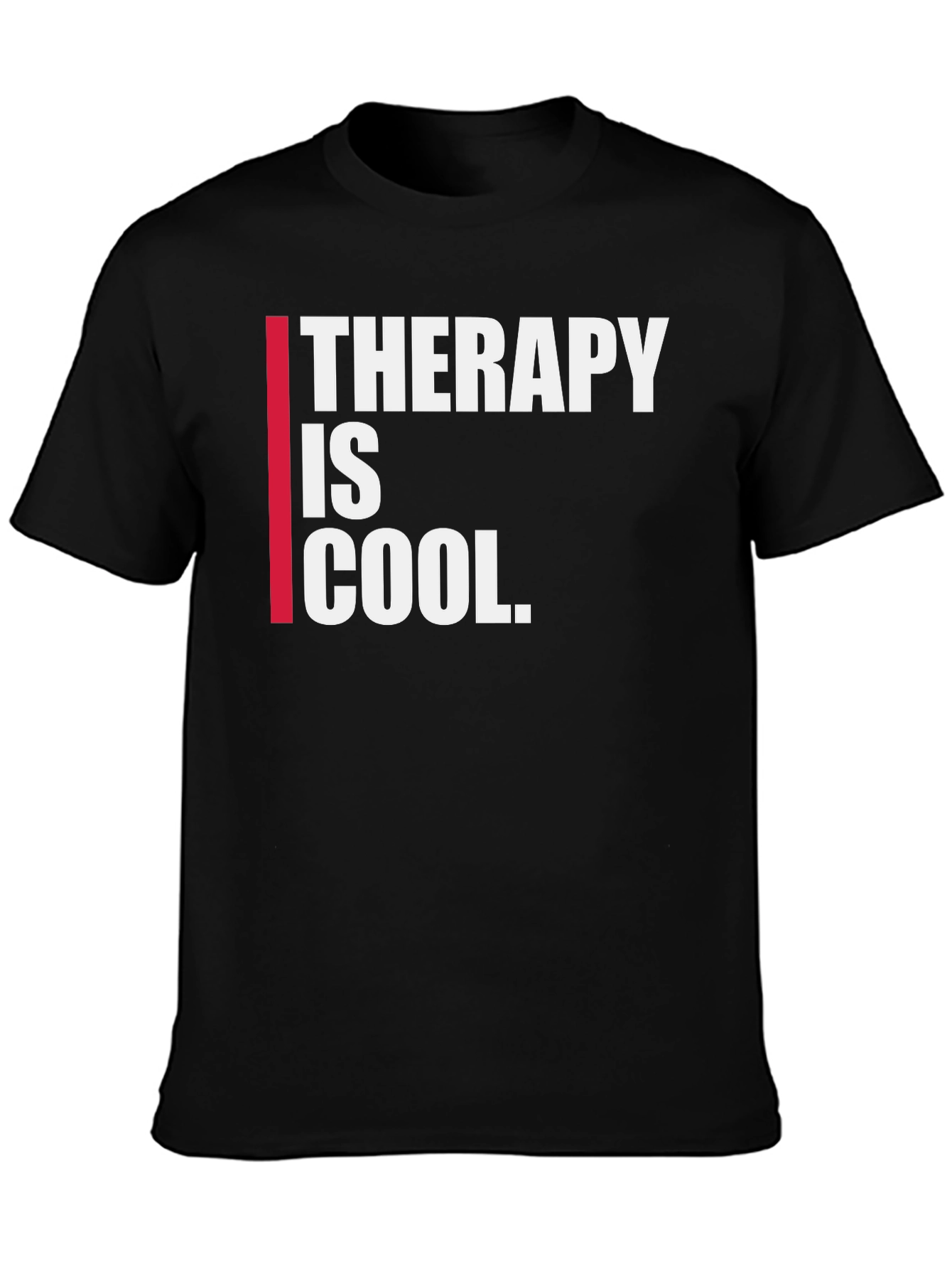 Therapy is Cool Graphic Tee - Trendy Black T-Shirt