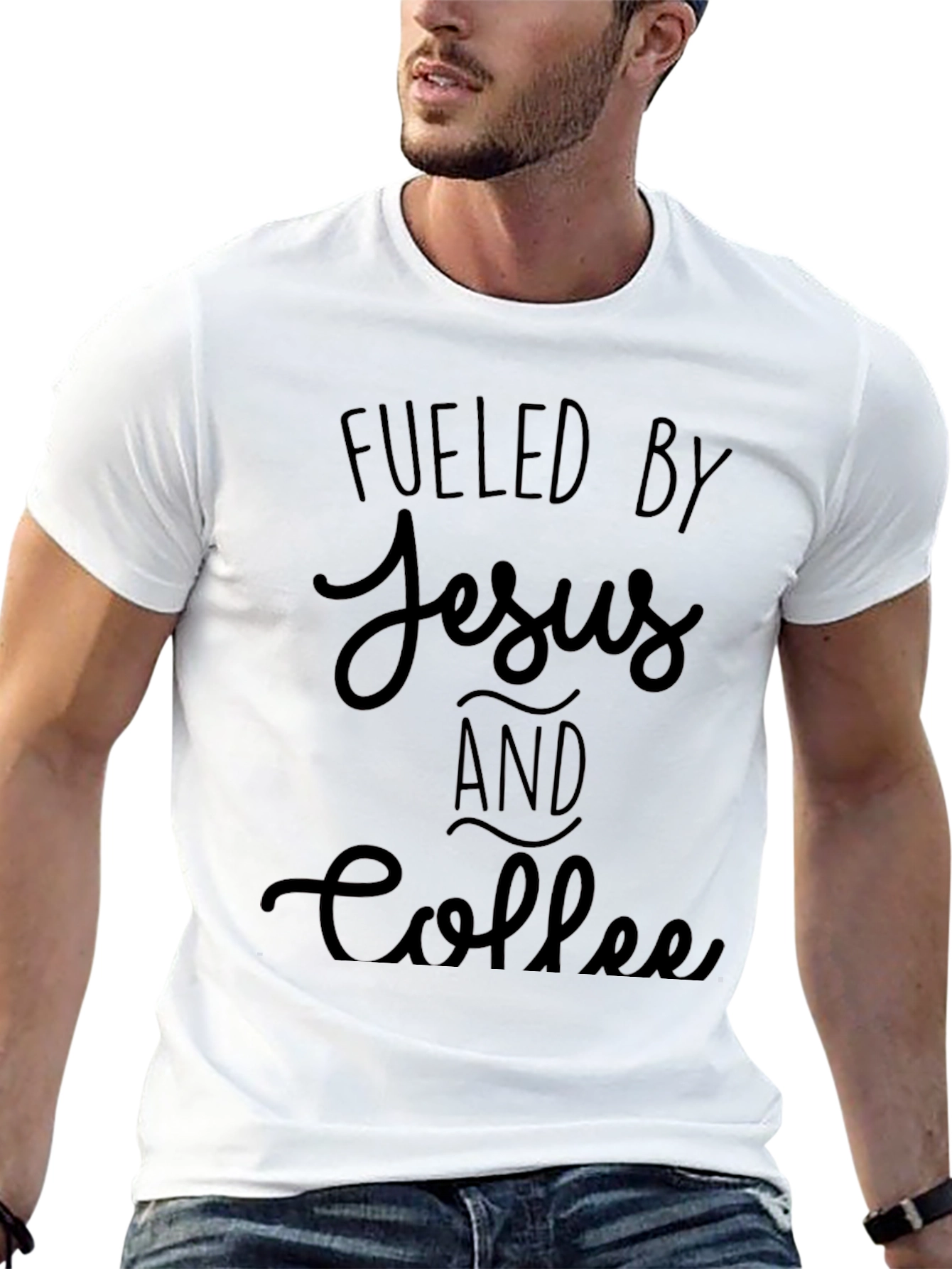 Fueled by Jesus and Coffee Graphic T-Shirt