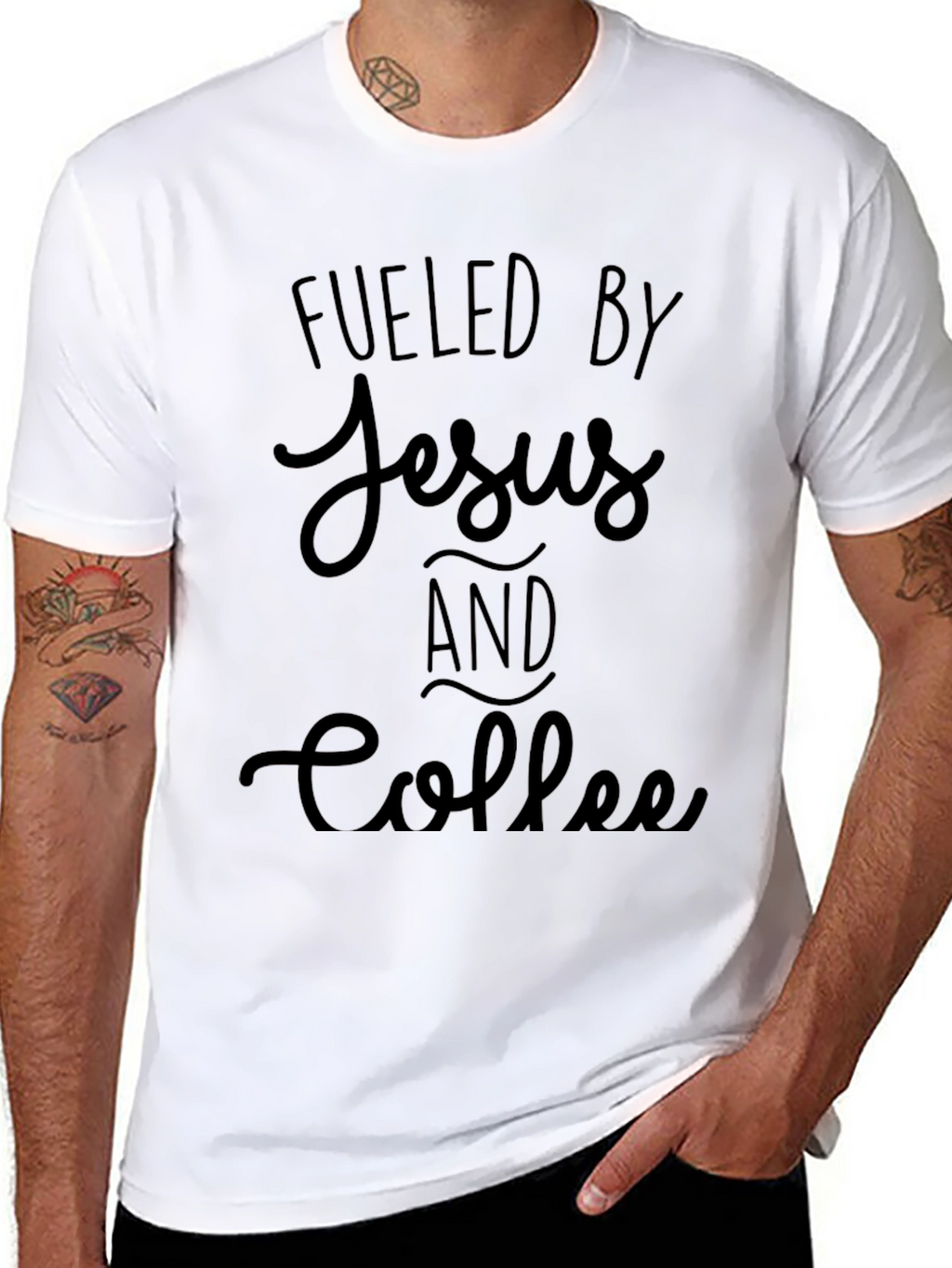 Fueled by Jesus and Coffee Graphic T-Shirt
