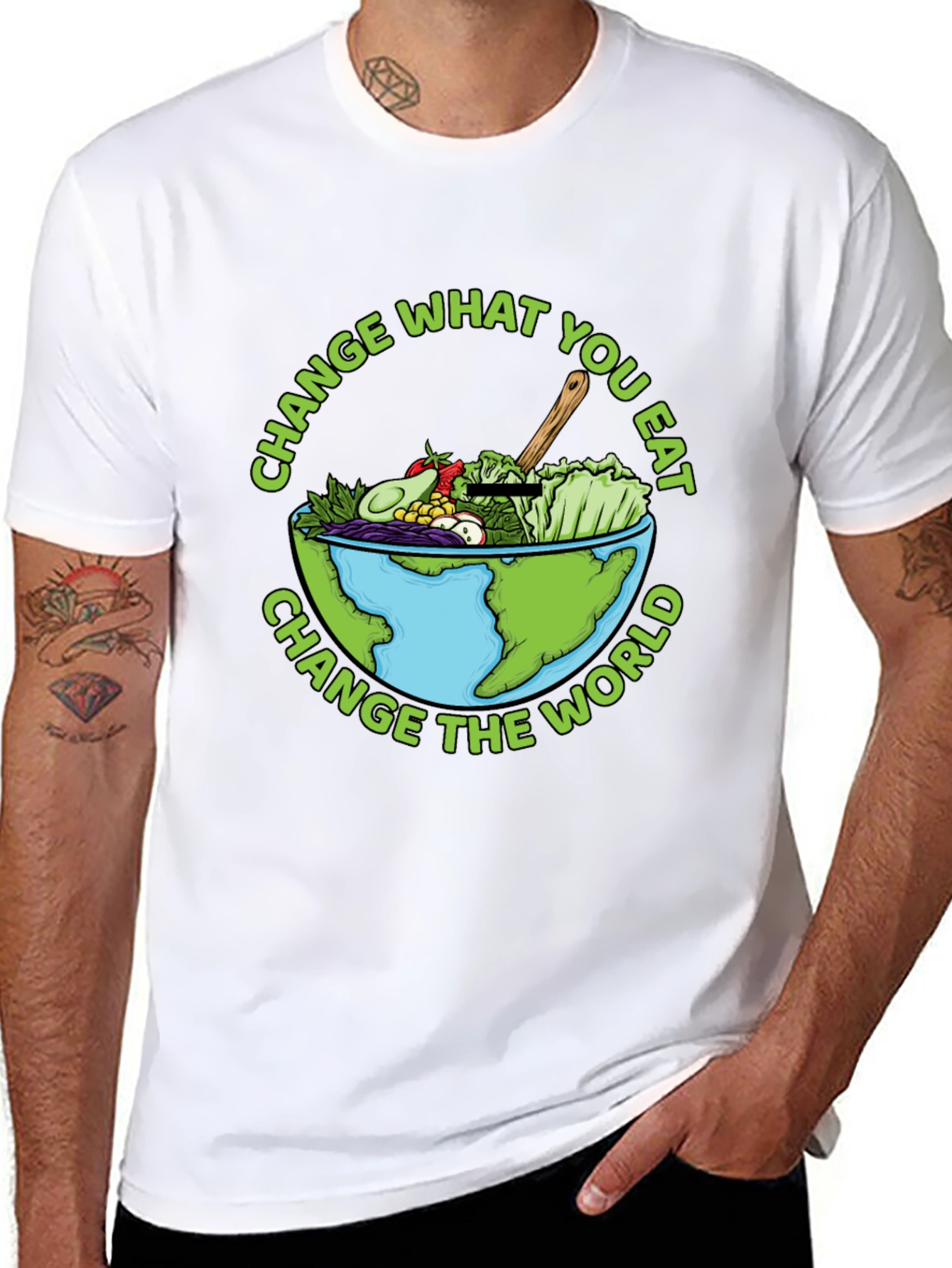 Eat Green Change the World Graphic Tee
