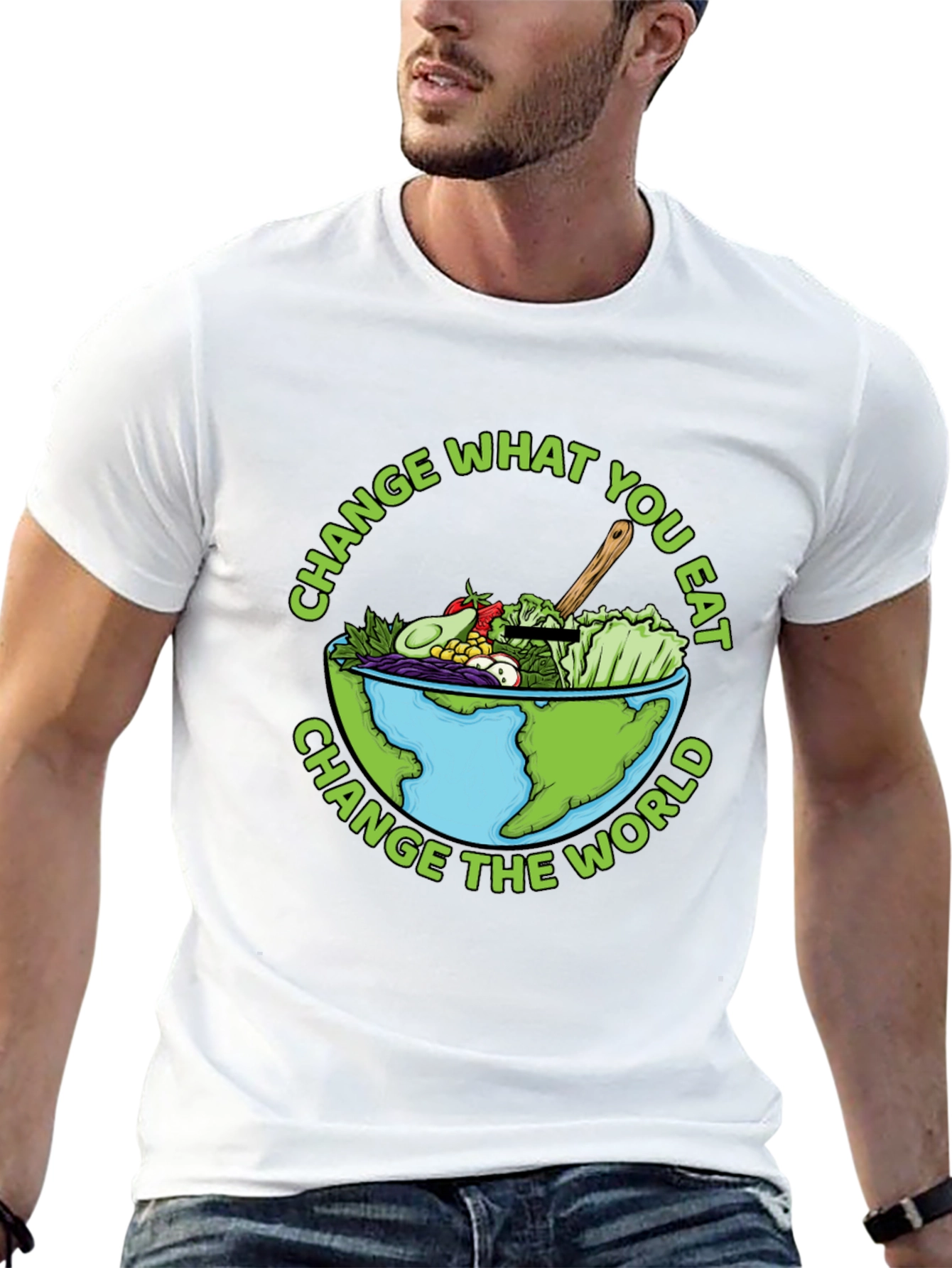 Eat Green Change the World Graphic Tee