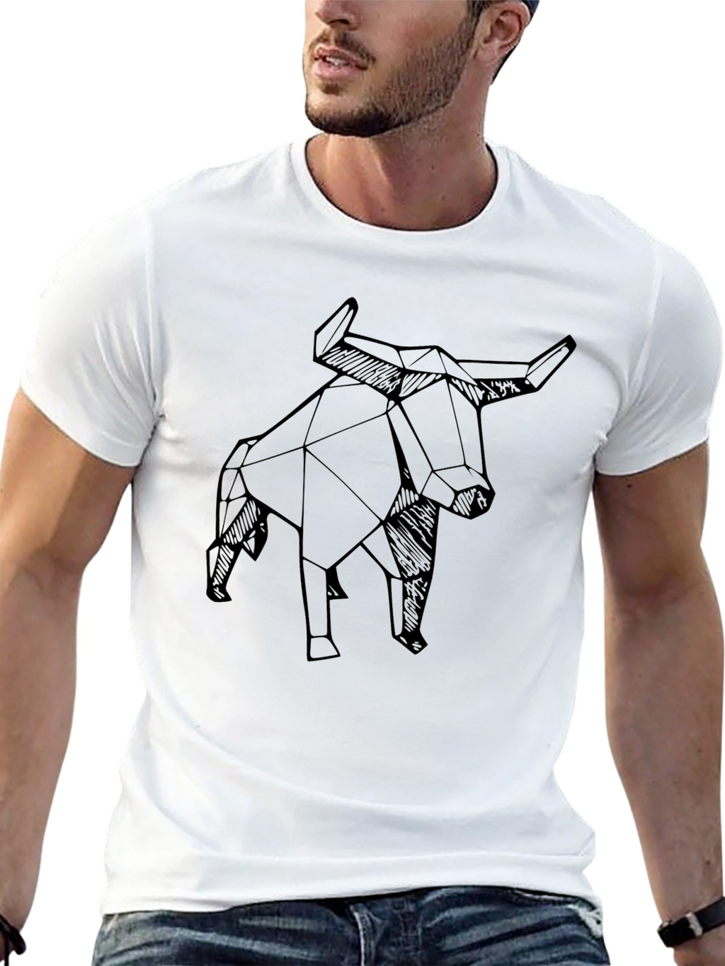 Geometric Bull T-Shirt - Modern Design