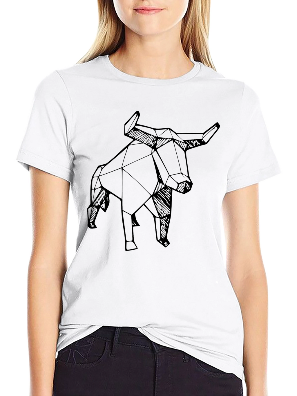 Geometric Bull T-Shirt - Modern Design