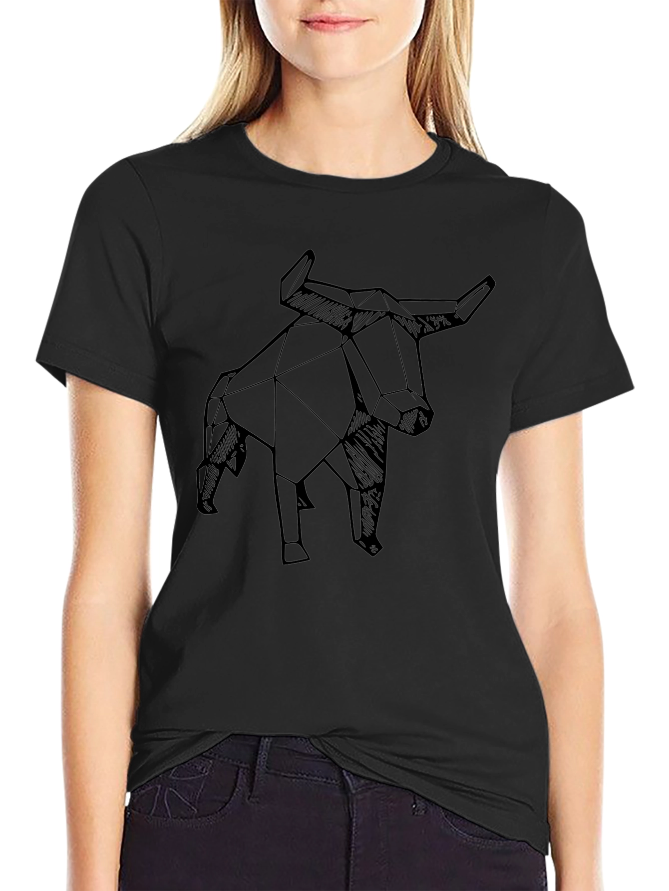 Geometric Bull T-Shirt - Modern Design