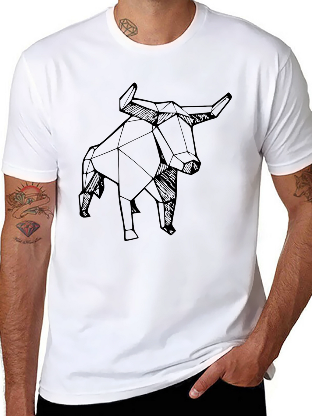 Geometric Bull T-Shirt - Modern Design