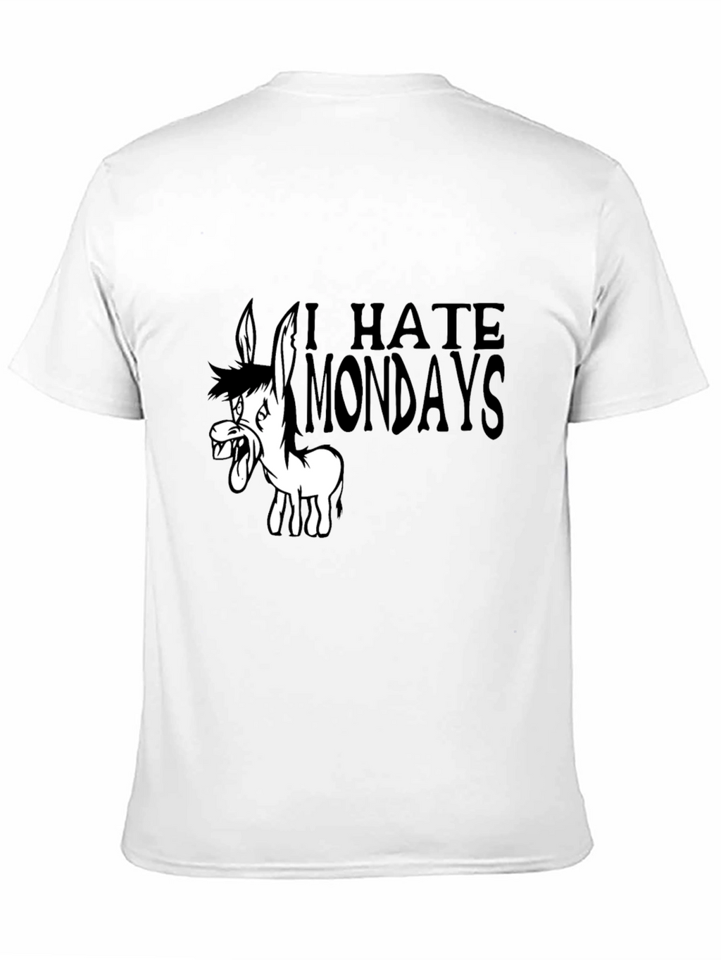 I Hate Mondays Cartoon Donkey Black T-Shirt
