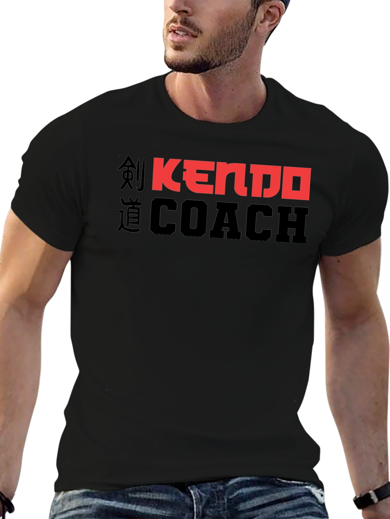 Kendo Coach Black T-Shirt - Martial Arts Instructor Tee