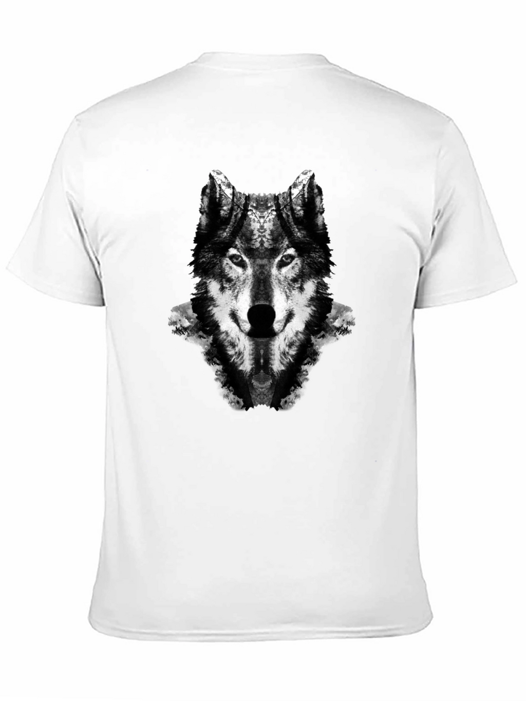 Wolf Graphic Print Black Crew Neck T-Shirt