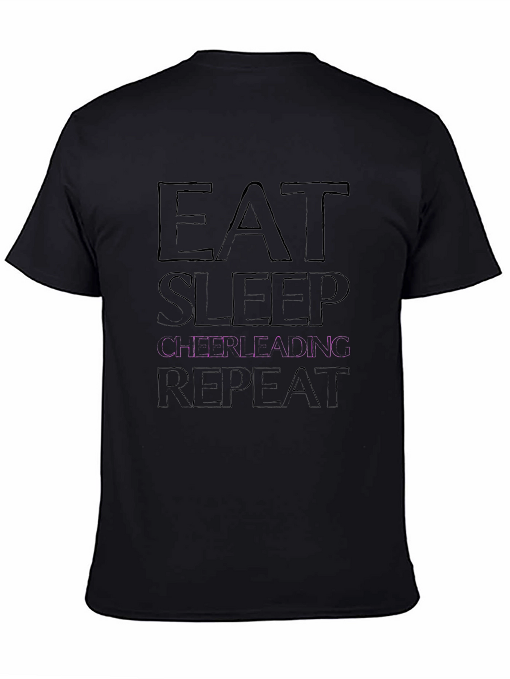 Eat Sleep Cheerleading Repeat Black T-Shirt