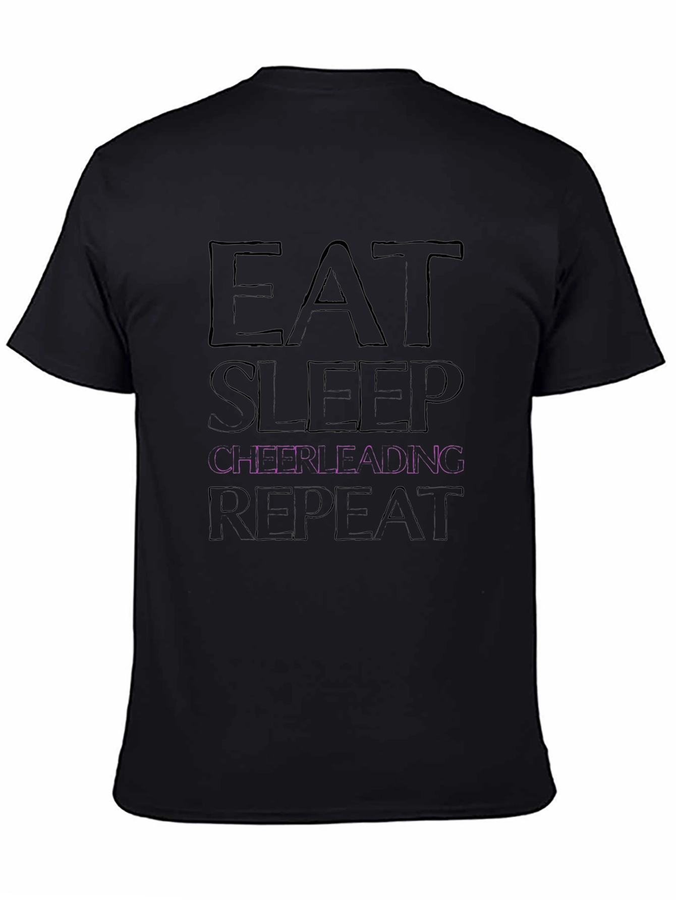 Eat Sleep Cheerleading Repeat Black T-Shirt