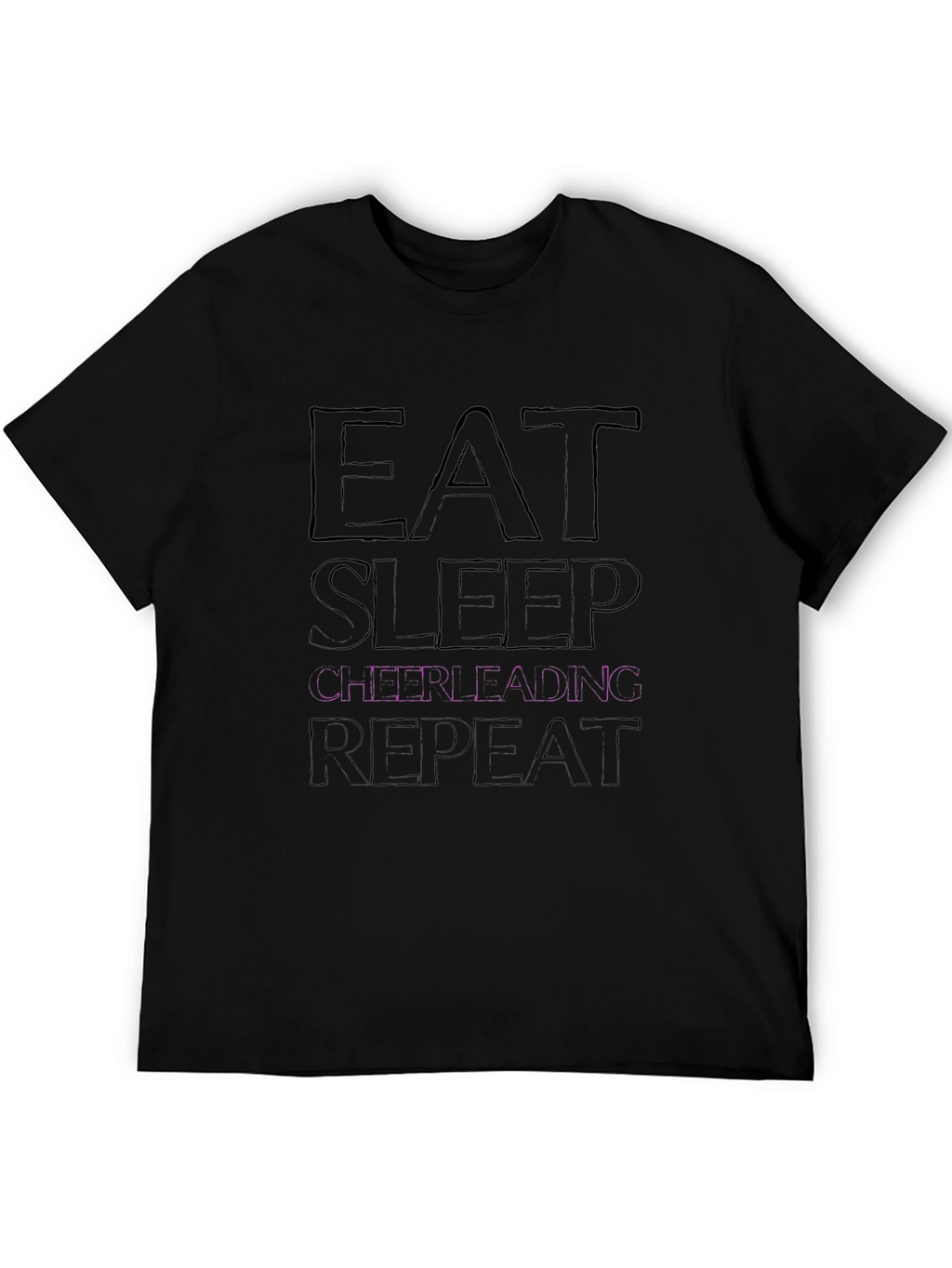 Eat Sleep Cheerleading Repeat Black T-Shirt