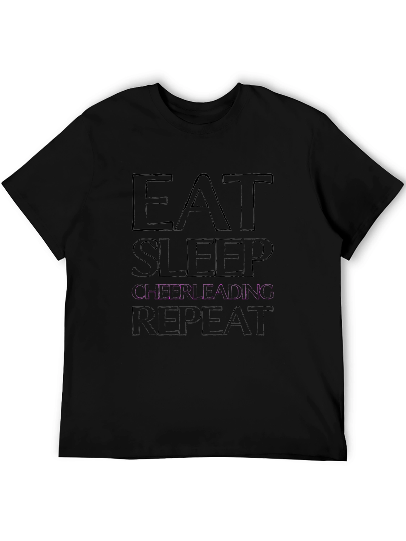 Eat Sleep Cheerleading Repeat Black T-Shirt