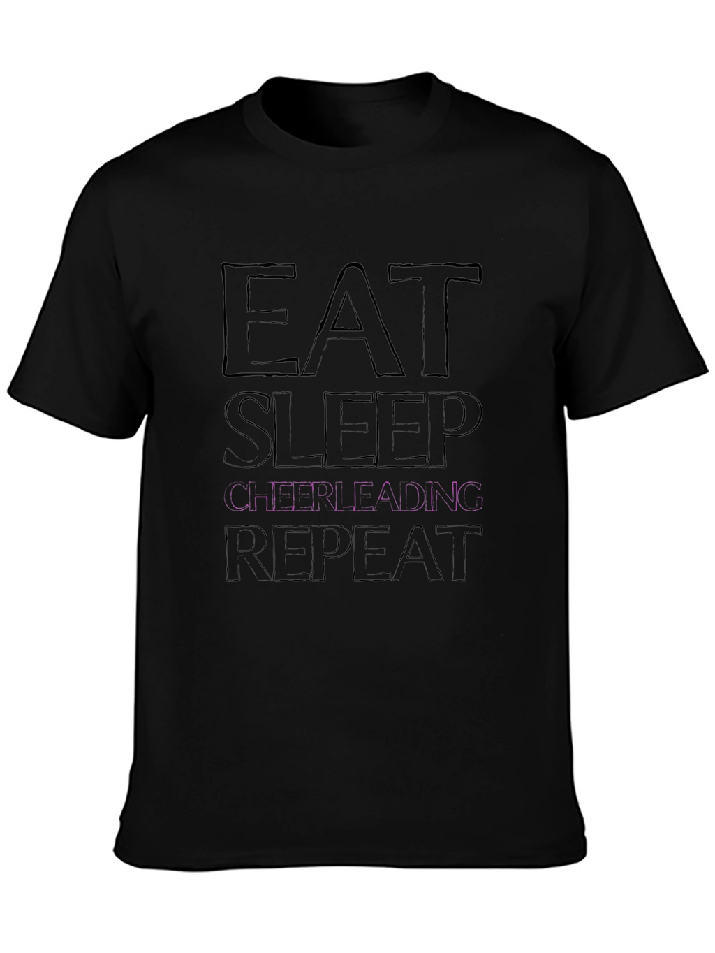 Eat Sleep Cheerleading Repeat Black T-Shirt