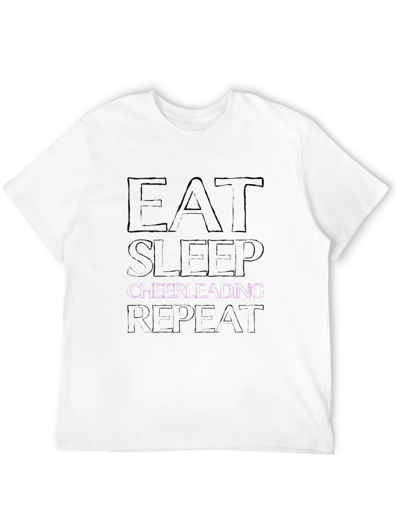 Eat Sleep Cheerleading Repeat Black T-Shirt