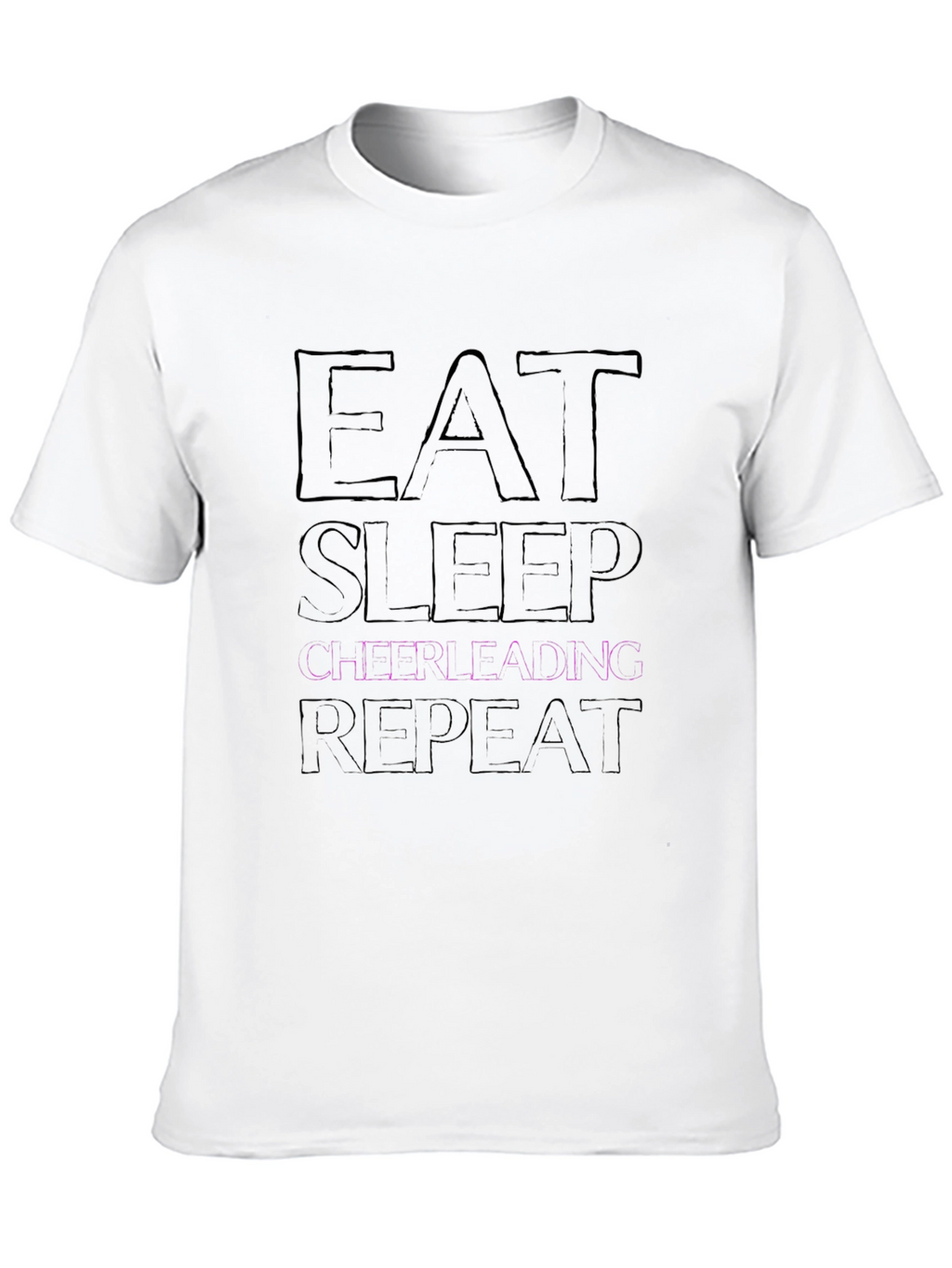 Eat Sleep Cheerleading Repeat Black T-Shirt
