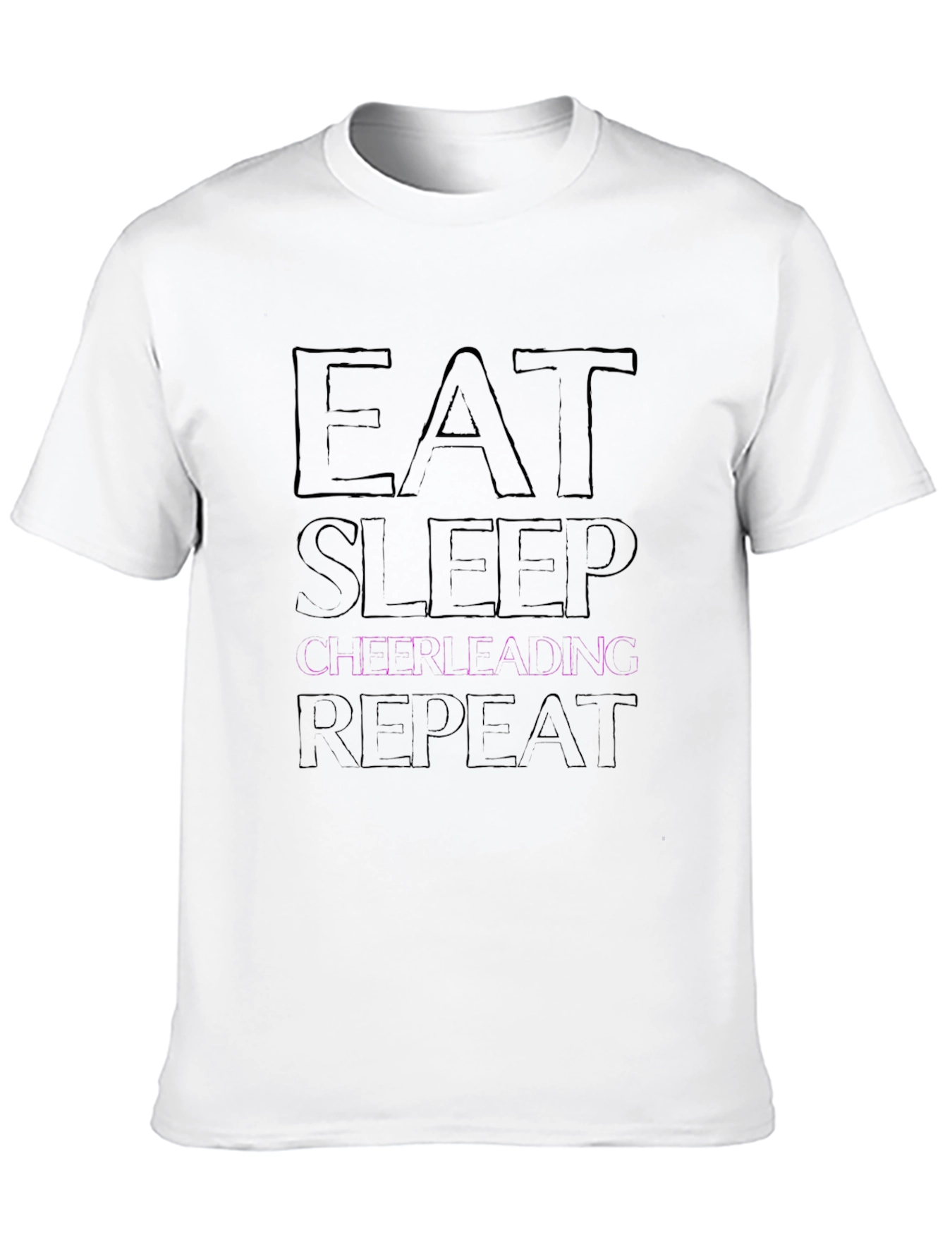Eat Sleep Cheerleading Repeat Black T-Shirt