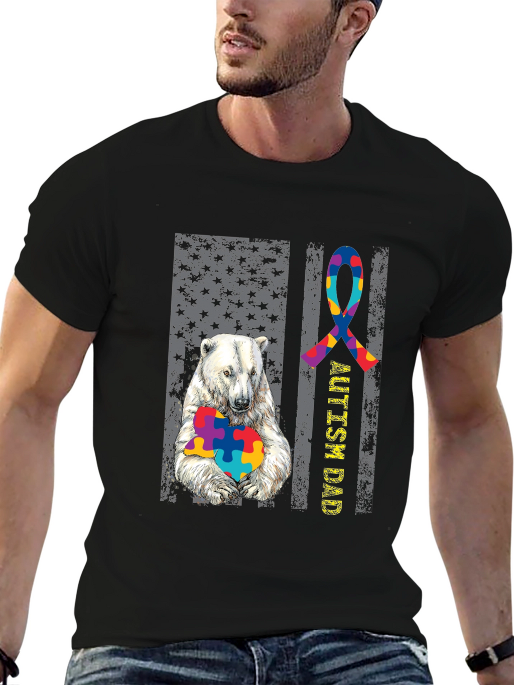 Autism Dad Bear T-Shirt