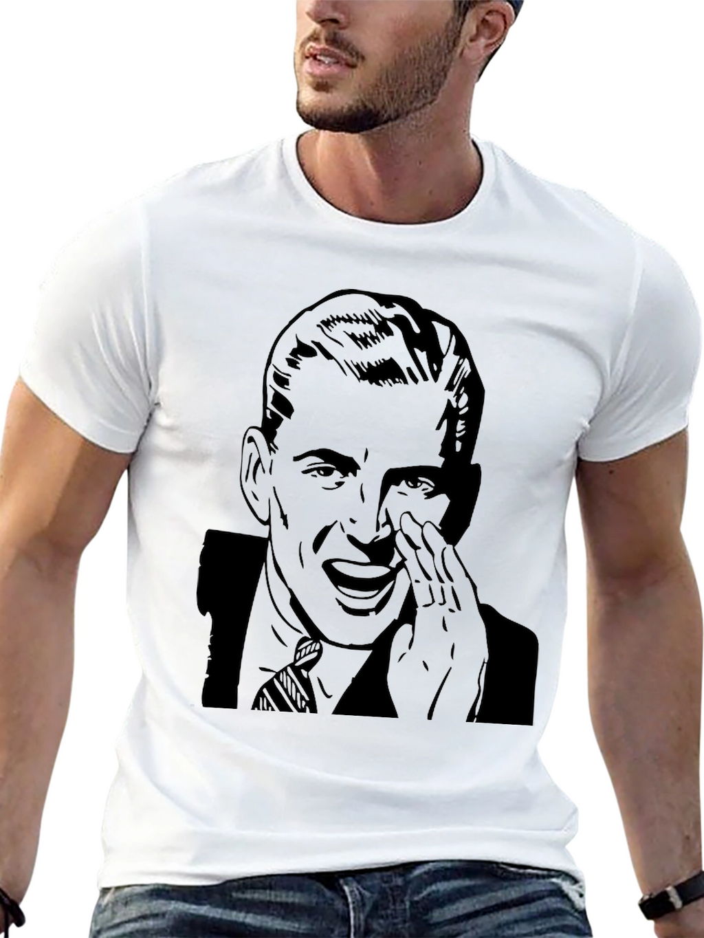 Retro Man Graphic Tee - Black