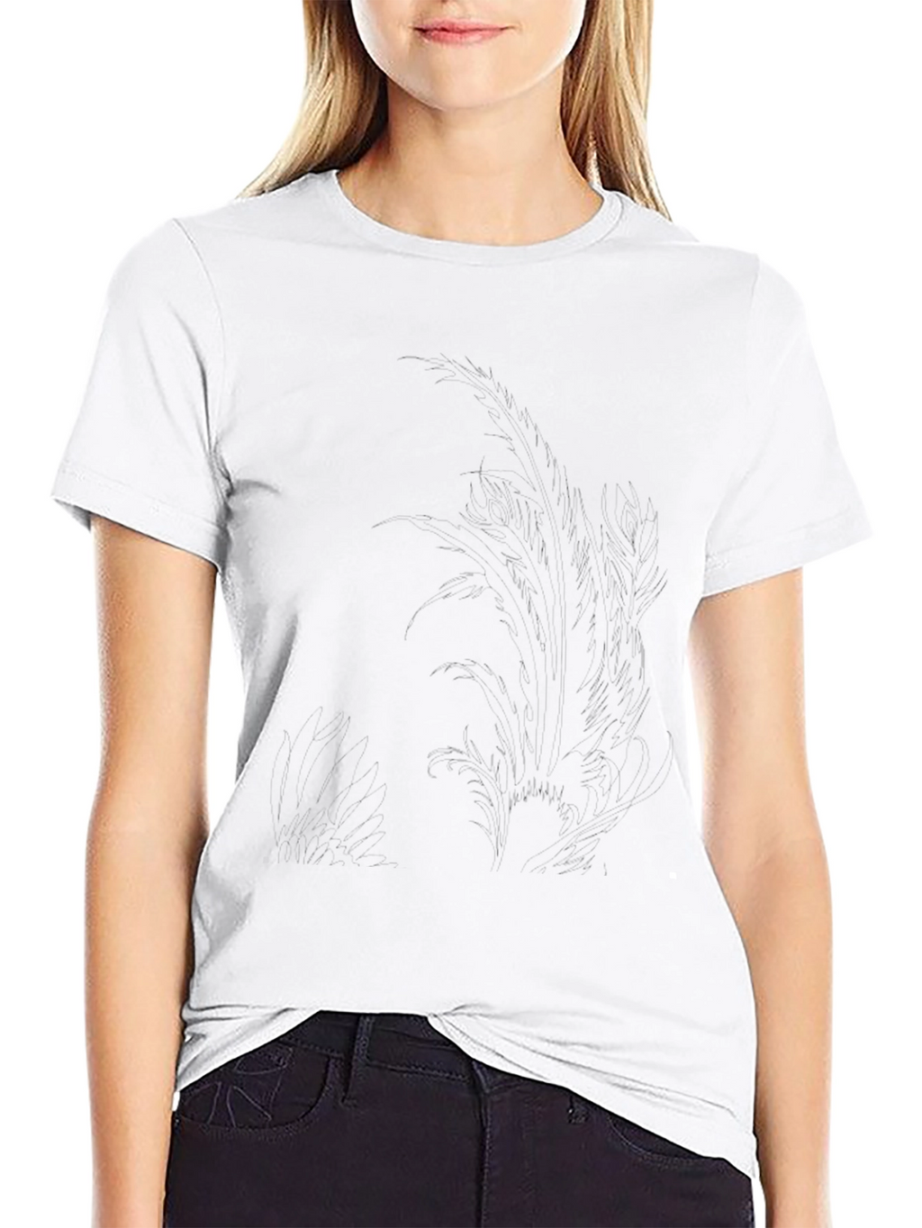Mens Black Crew Neck Graphic T-Shirt