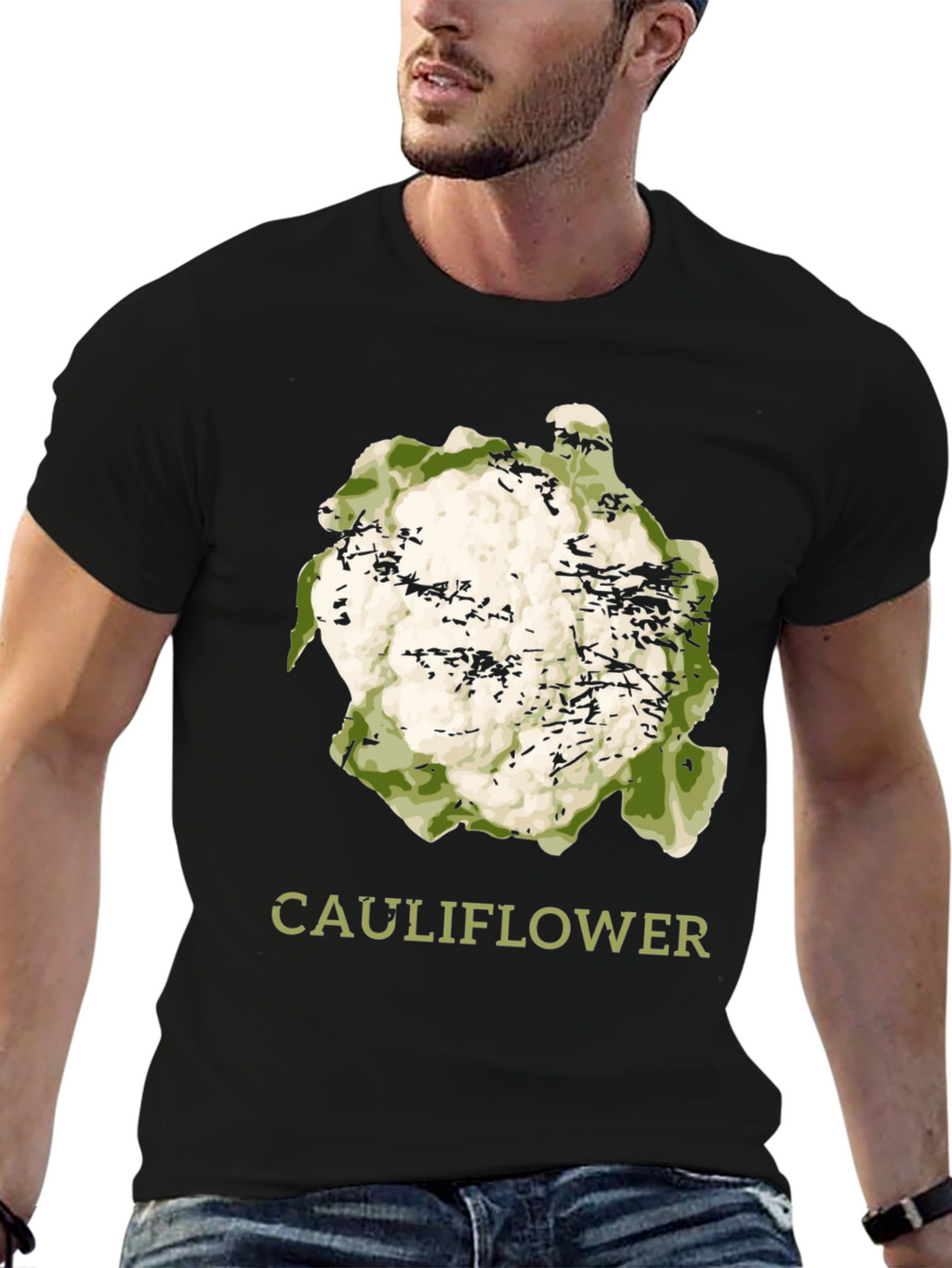 Cauliflower Graphic Print T-Shirt - Trendy Foodie Tee