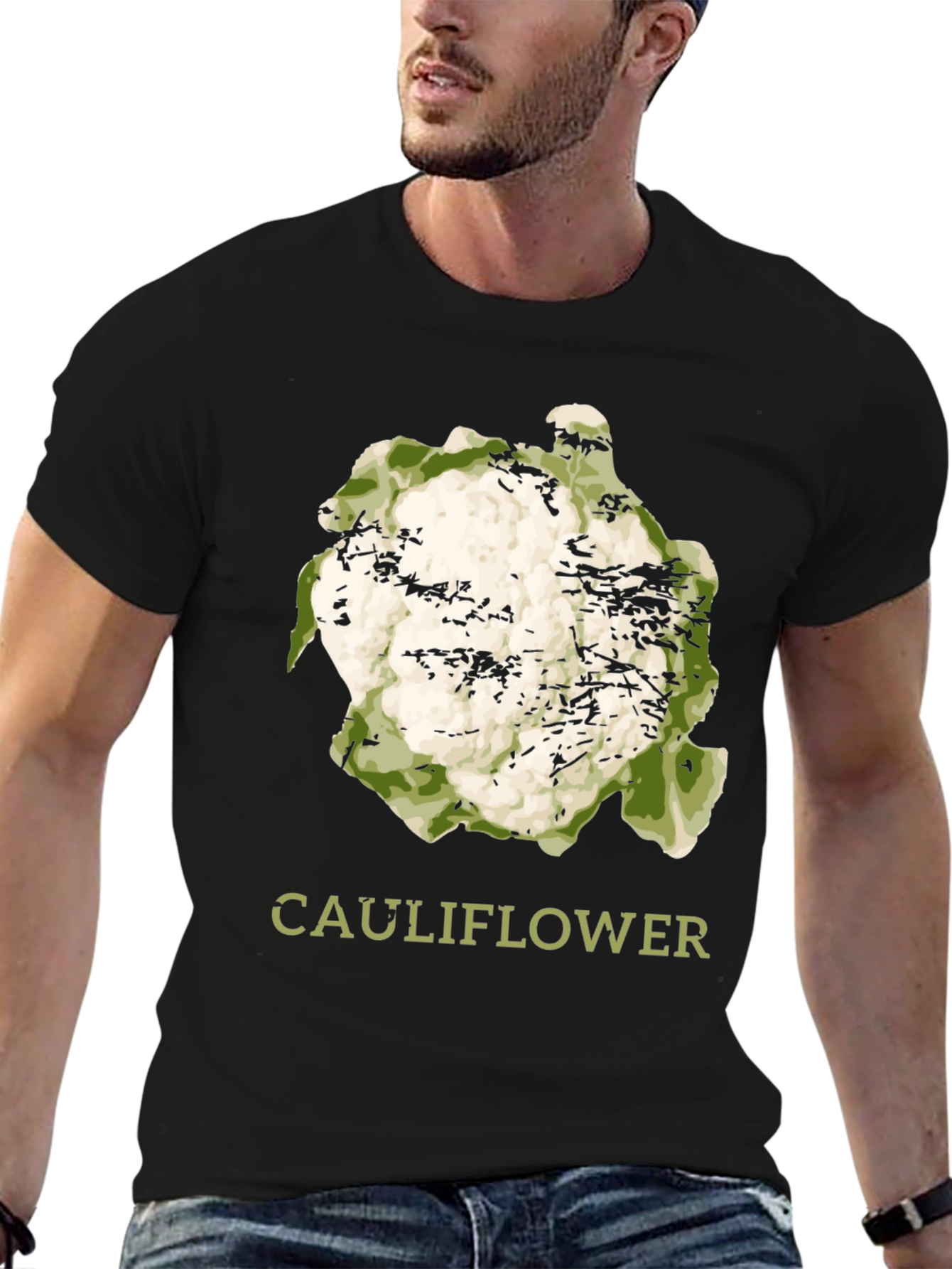 Cauliflower Graphic Print T-Shirt - Trendy Foodie Tee
