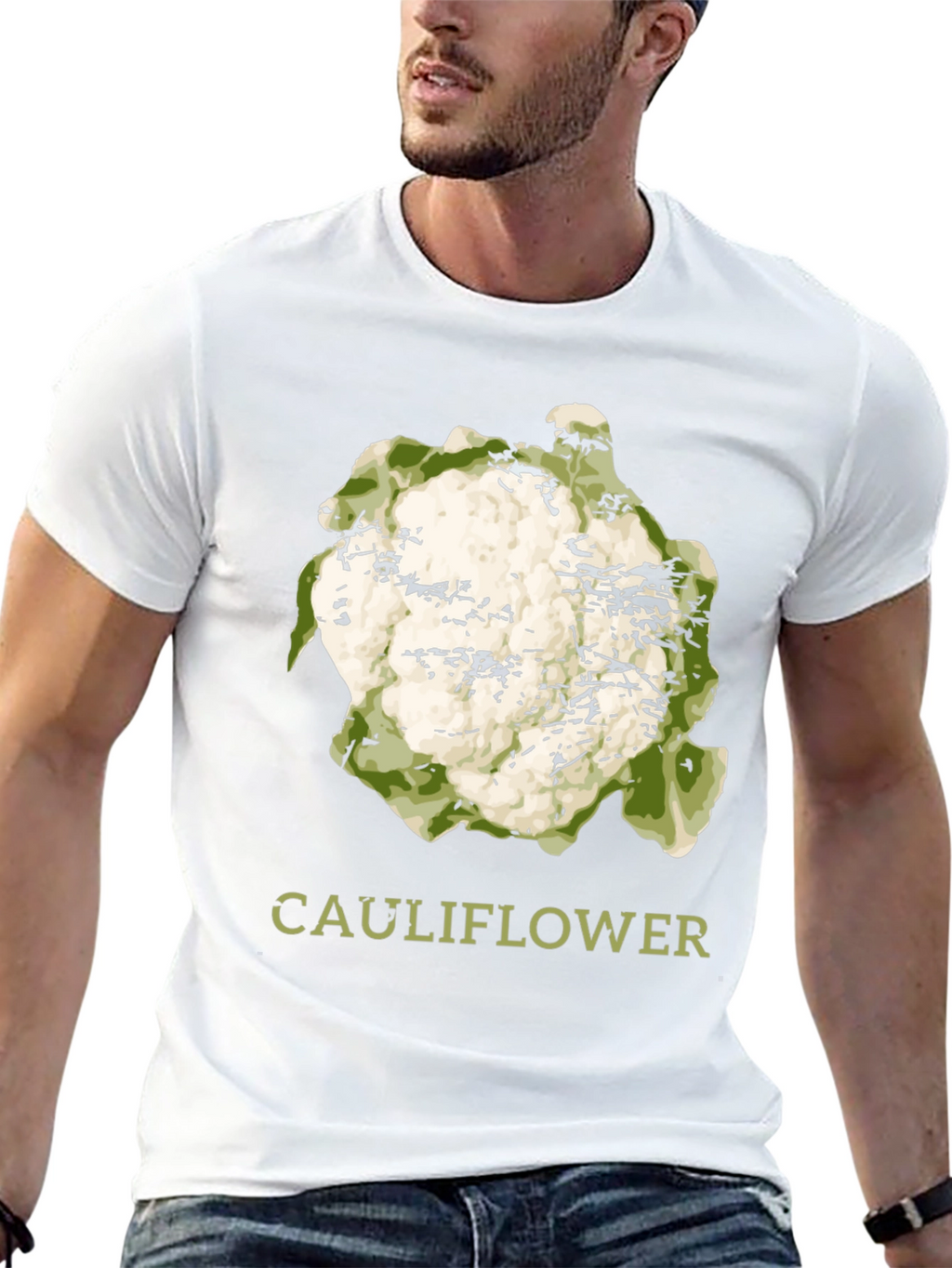 Cauliflower Graphic Print T-Shirt - Trendy Foodie Tee