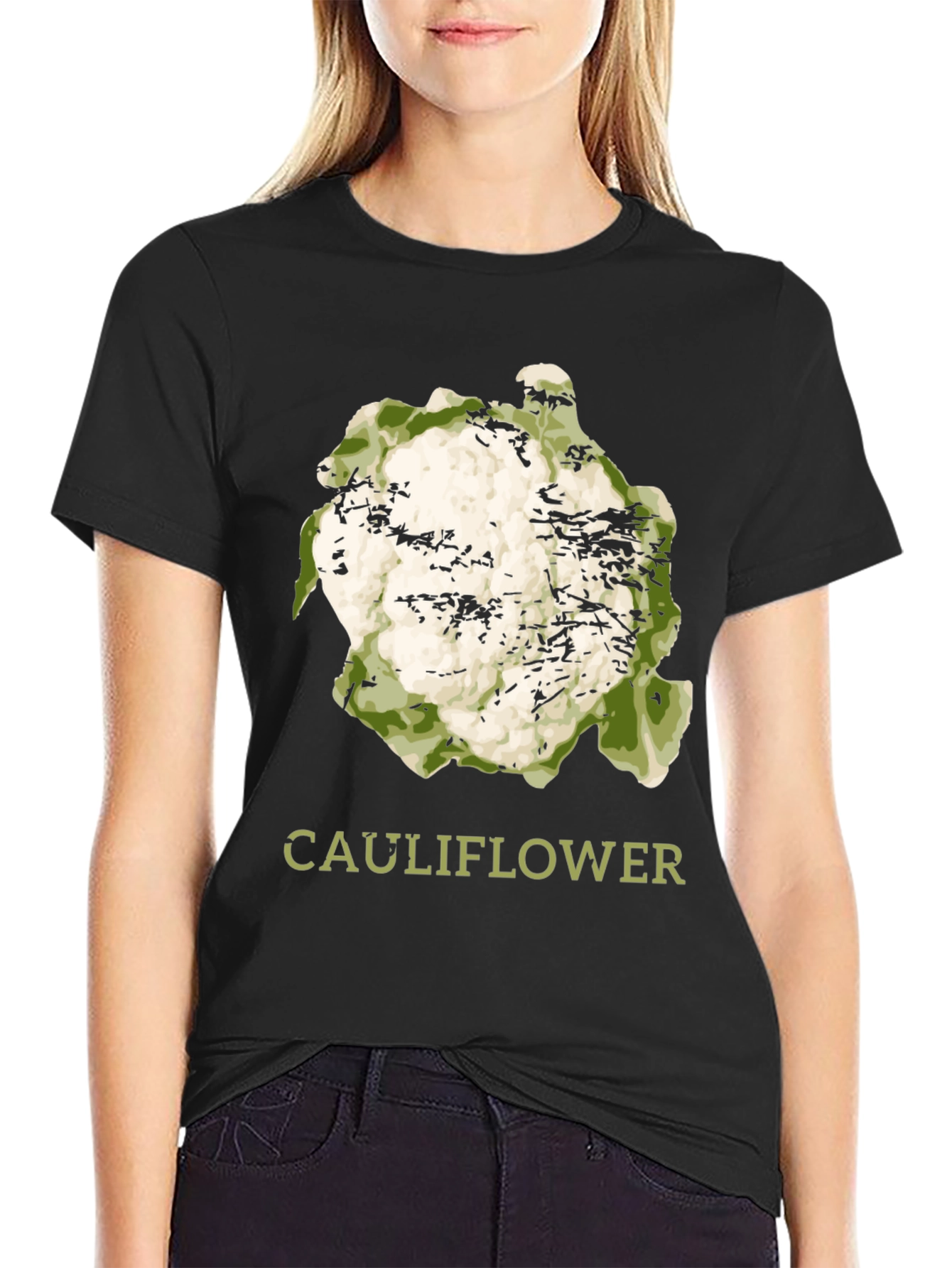 Cauliflower Graphic Print T-Shirt - Trendy Foodie Tee