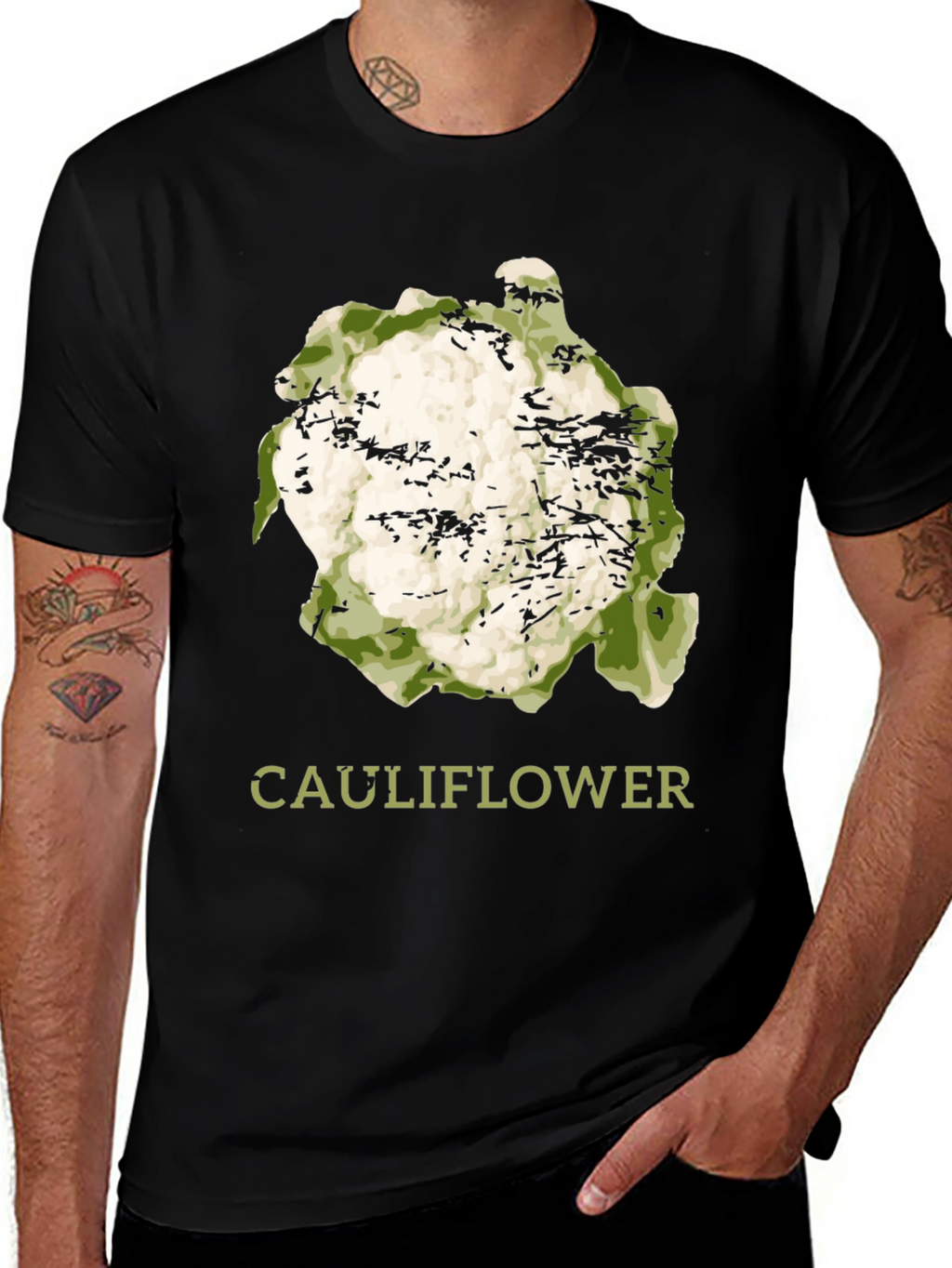Cauliflower Graphic Print T-Shirt - Trendy Foodie Tee