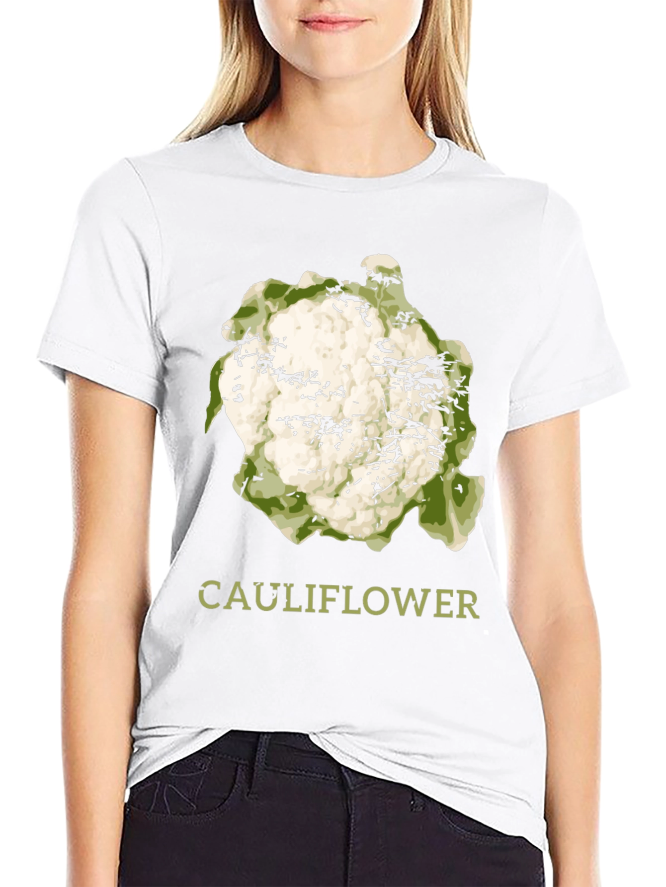 Cauliflower Graphic Print T-Shirt - Trendy Foodie Tee