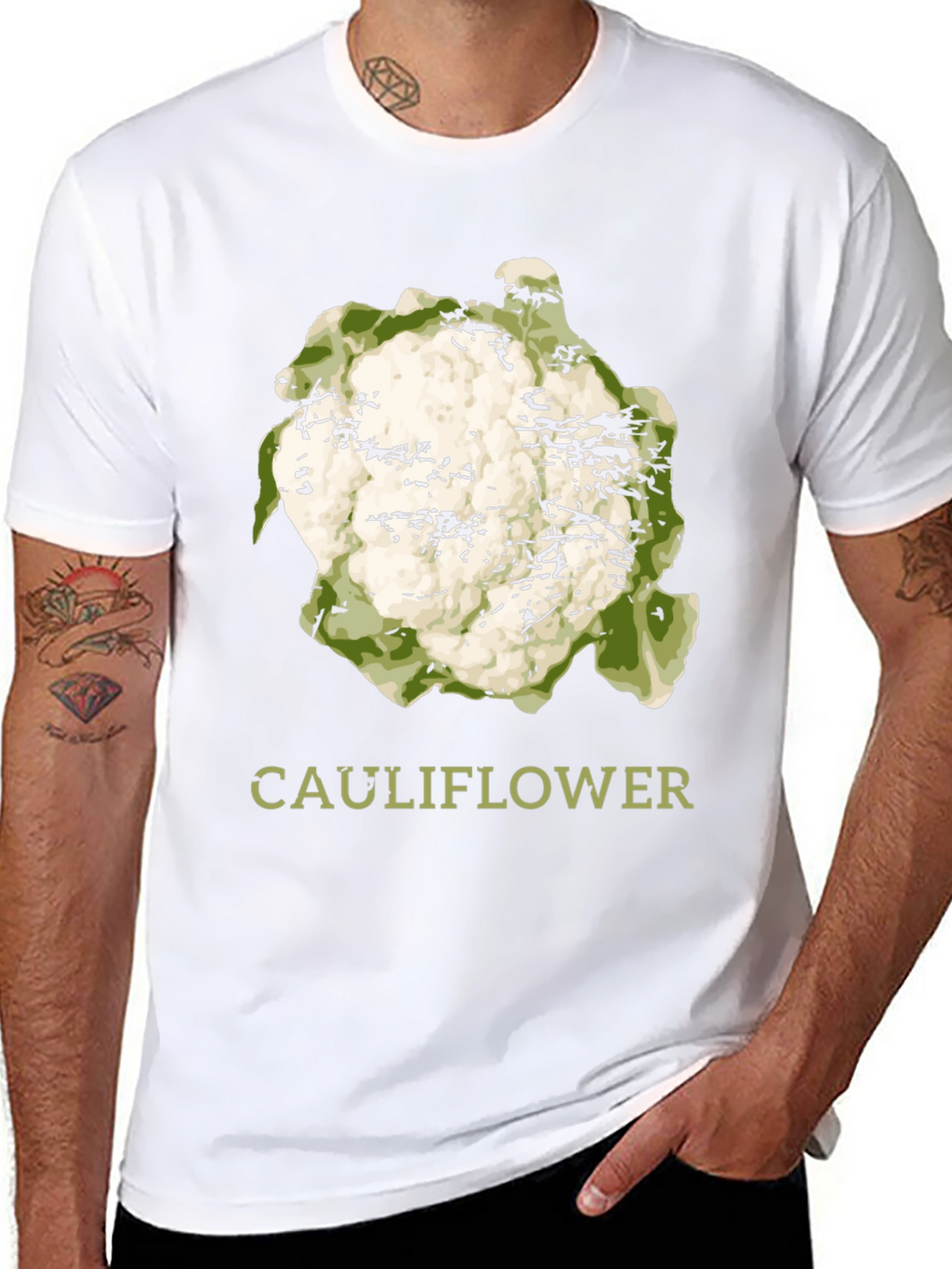 Cauliflower Graphic Print T-Shirt - Trendy Foodie Tee
