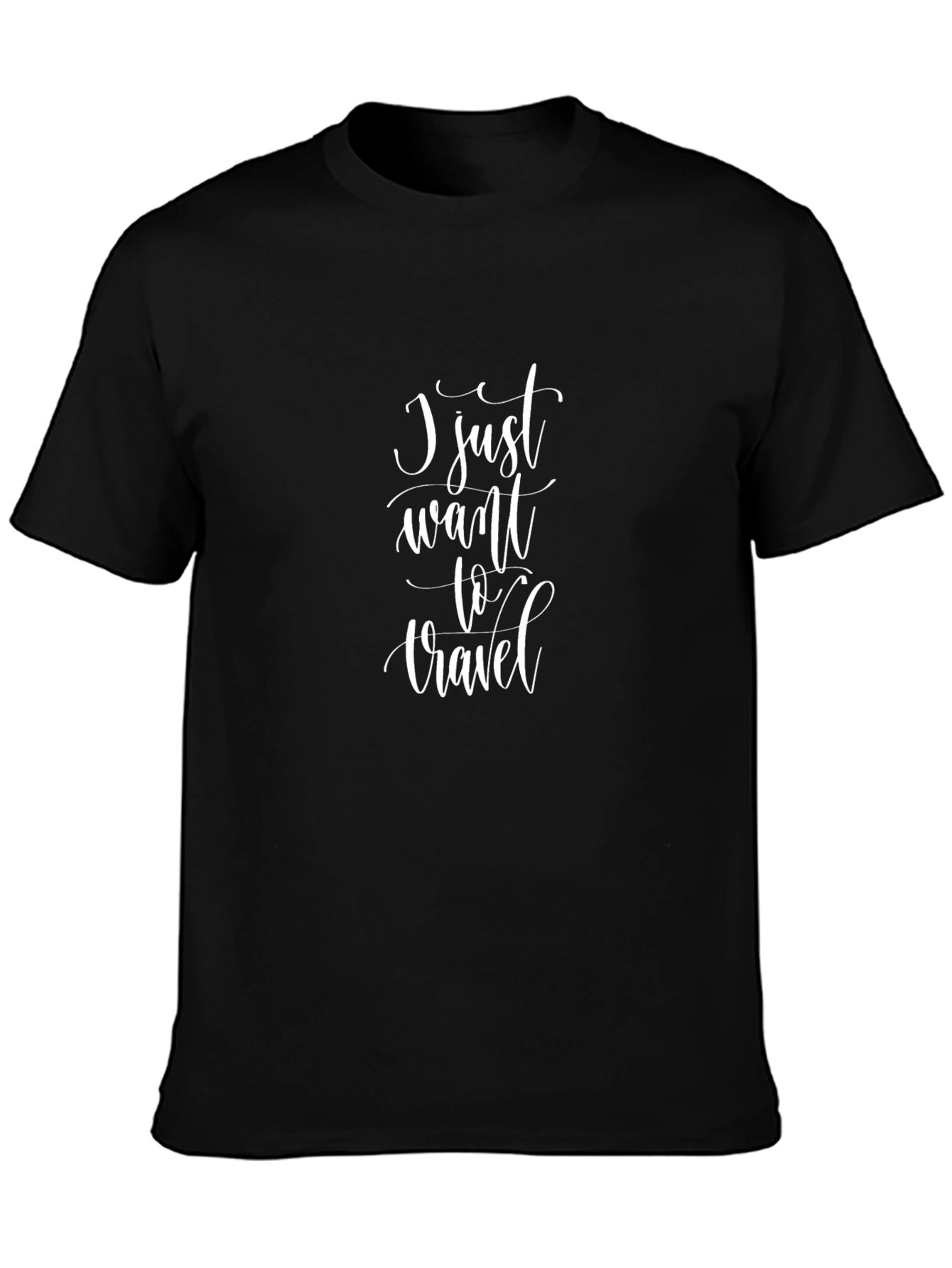 I Just Want To Travel Graphic Tee - Black Unisex T-Shirt